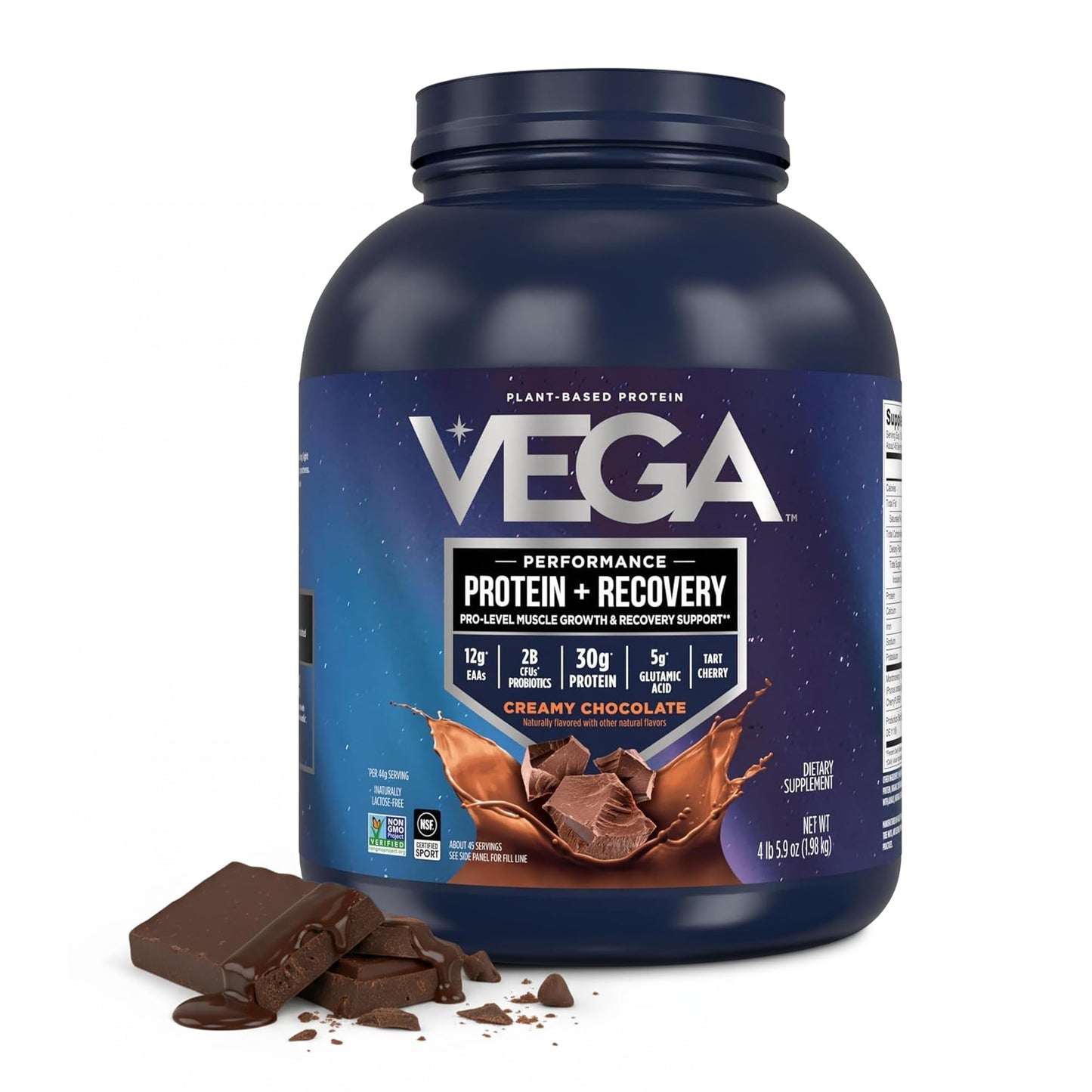 Vega Protein + Recovery Protein Powder, Chocolate, 64 Servings