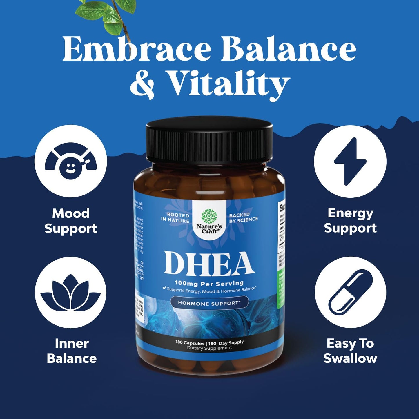 Natures Craft DHEA 100mg Capsule, 180 Count