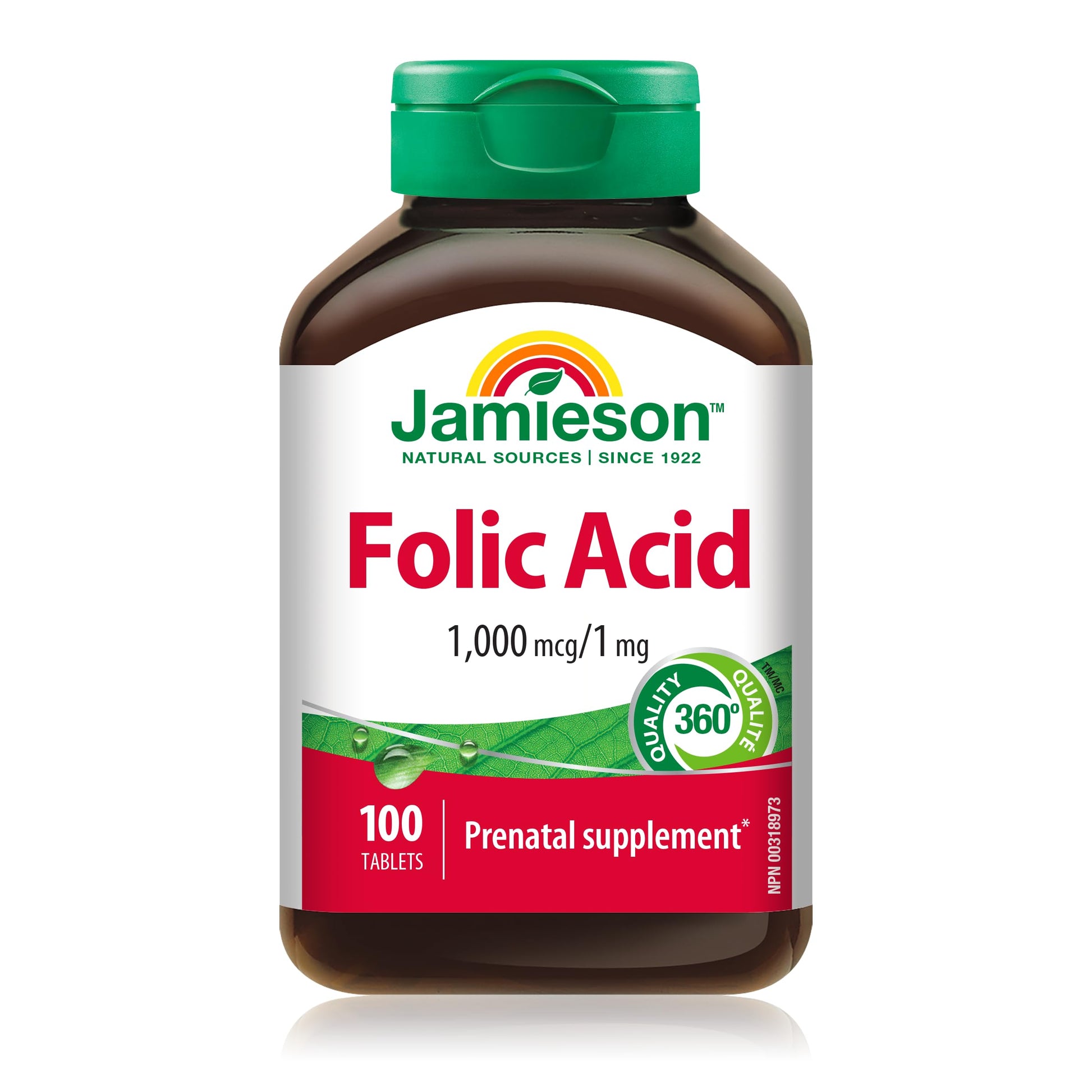 Jamieson Laboratories Folic Acid 1mg Tablet, 100 Count