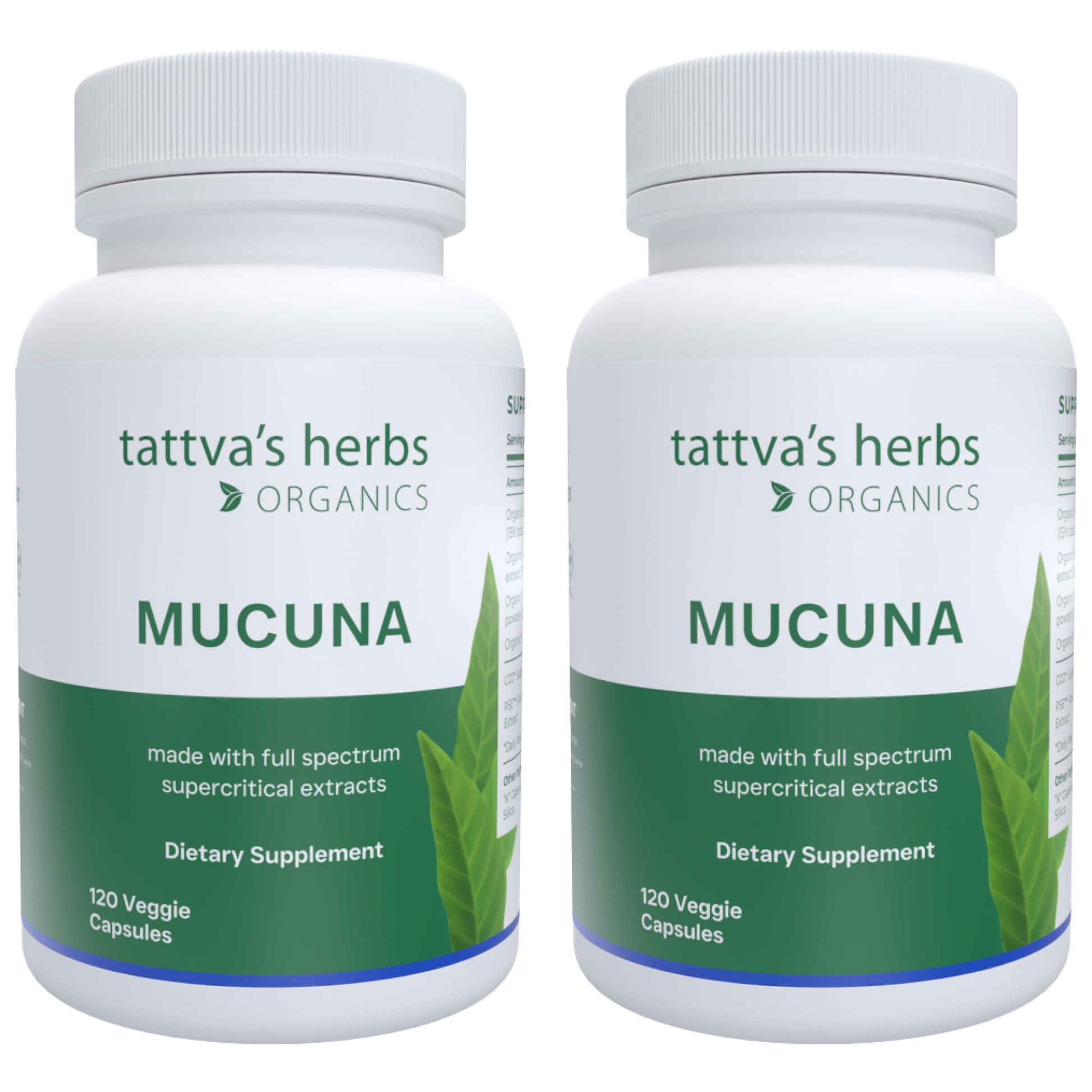 Tattva's Herbs Organic Mucuna Pruriens – Natural L-Dopa, Dopamine Support, Vegan & Gluten-Free, 240 Capsules (2-Pack)