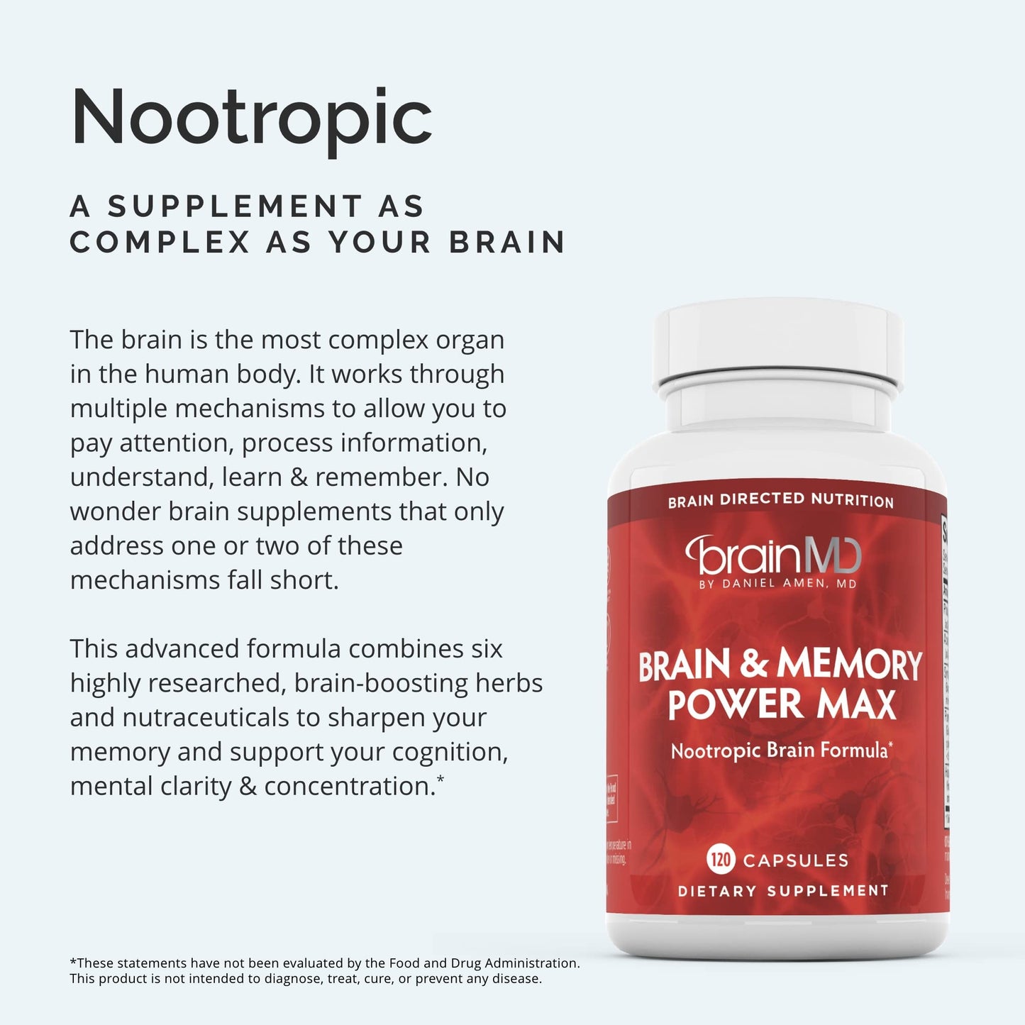 BRAINMD Dr Amen Brain & Memory Power MAX Capsules, 120