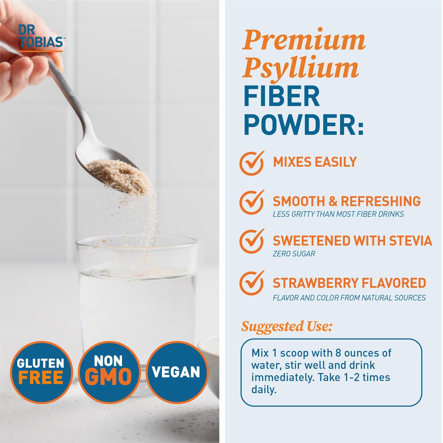 Dr. Tobias Colon Everyday Health Psyllium Fiber Supplement for Gut Health Powder 10.2 Ounce