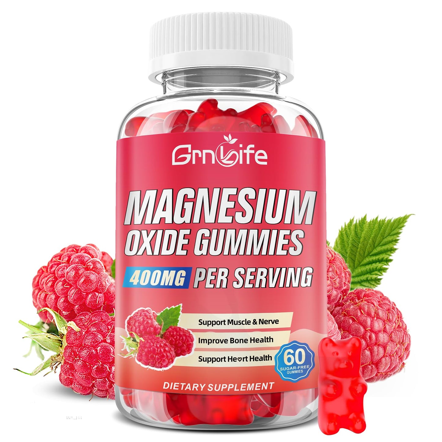 GrnLife Magnesium Oxide Gummies 400mg, 60 Count