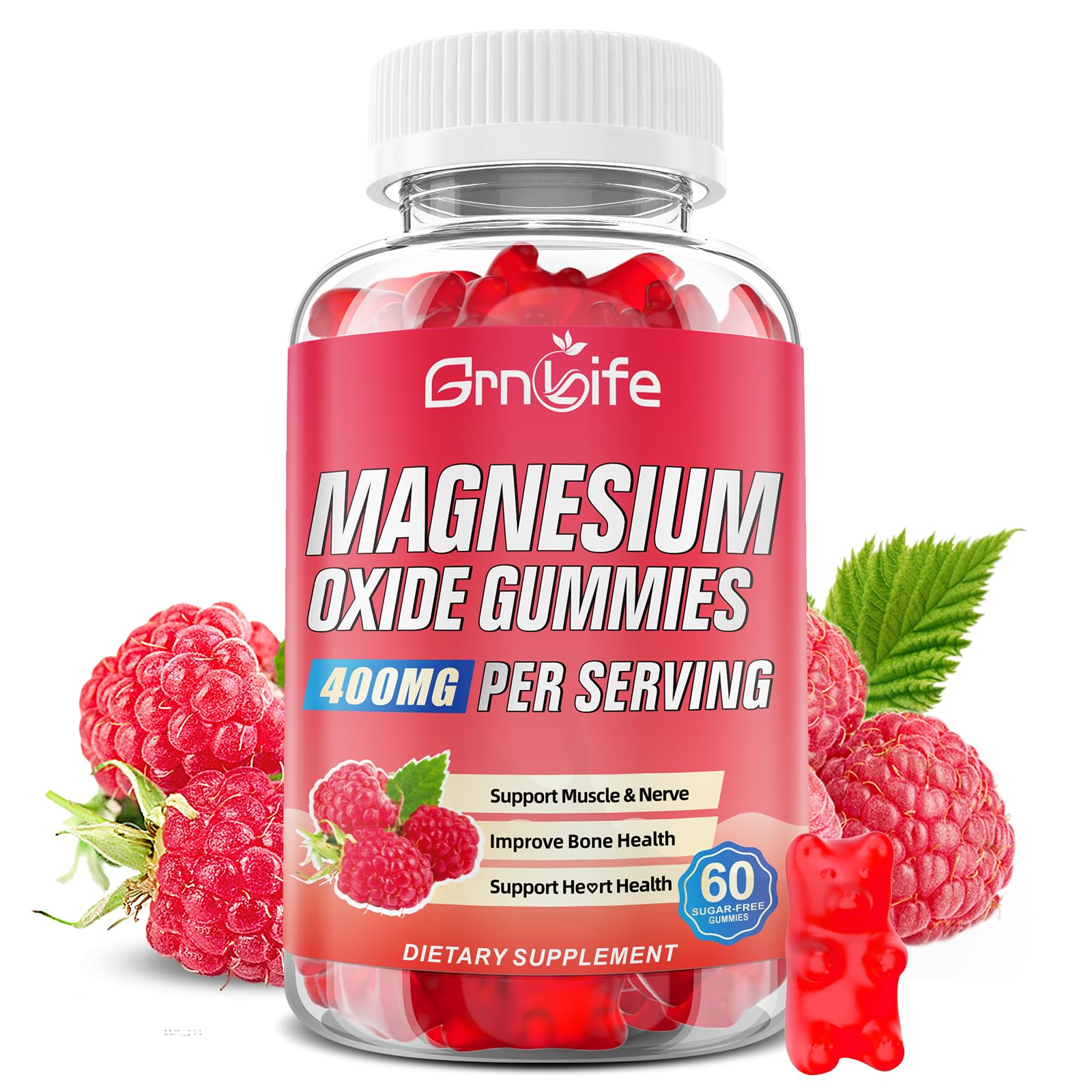 GrnLife Magnesium Oxide Gummies 400mg, 60 Count