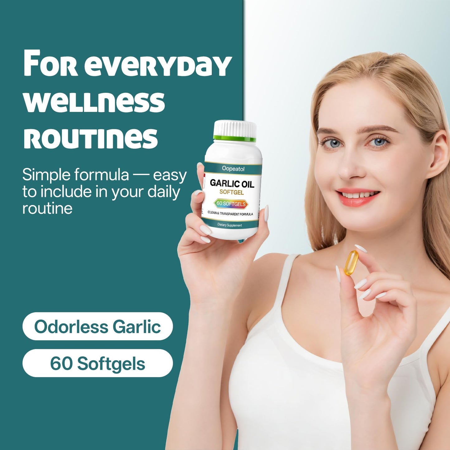 Oopeatol Garlic Oil with Allicin 60 Capsules