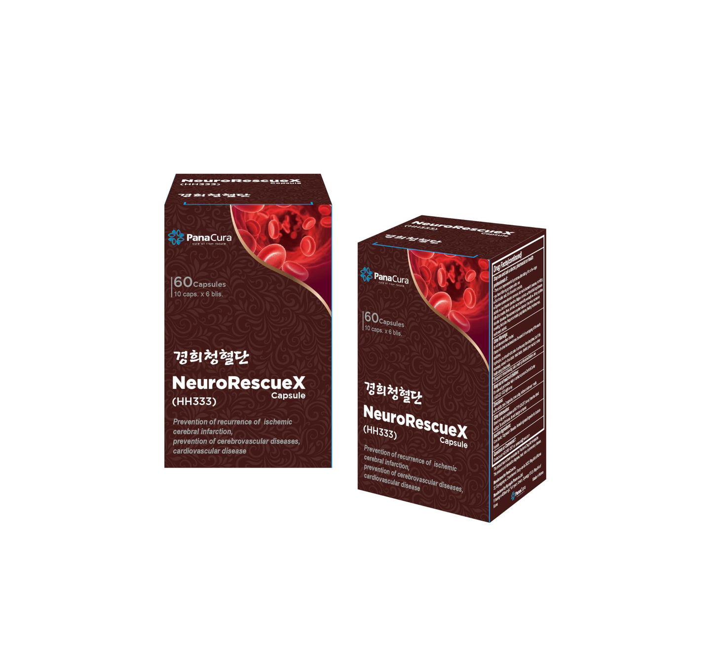 NeuroRescueX HH333 경희청혈단 Herbal Brain & Heart Health Supplement Capsule 1 Count