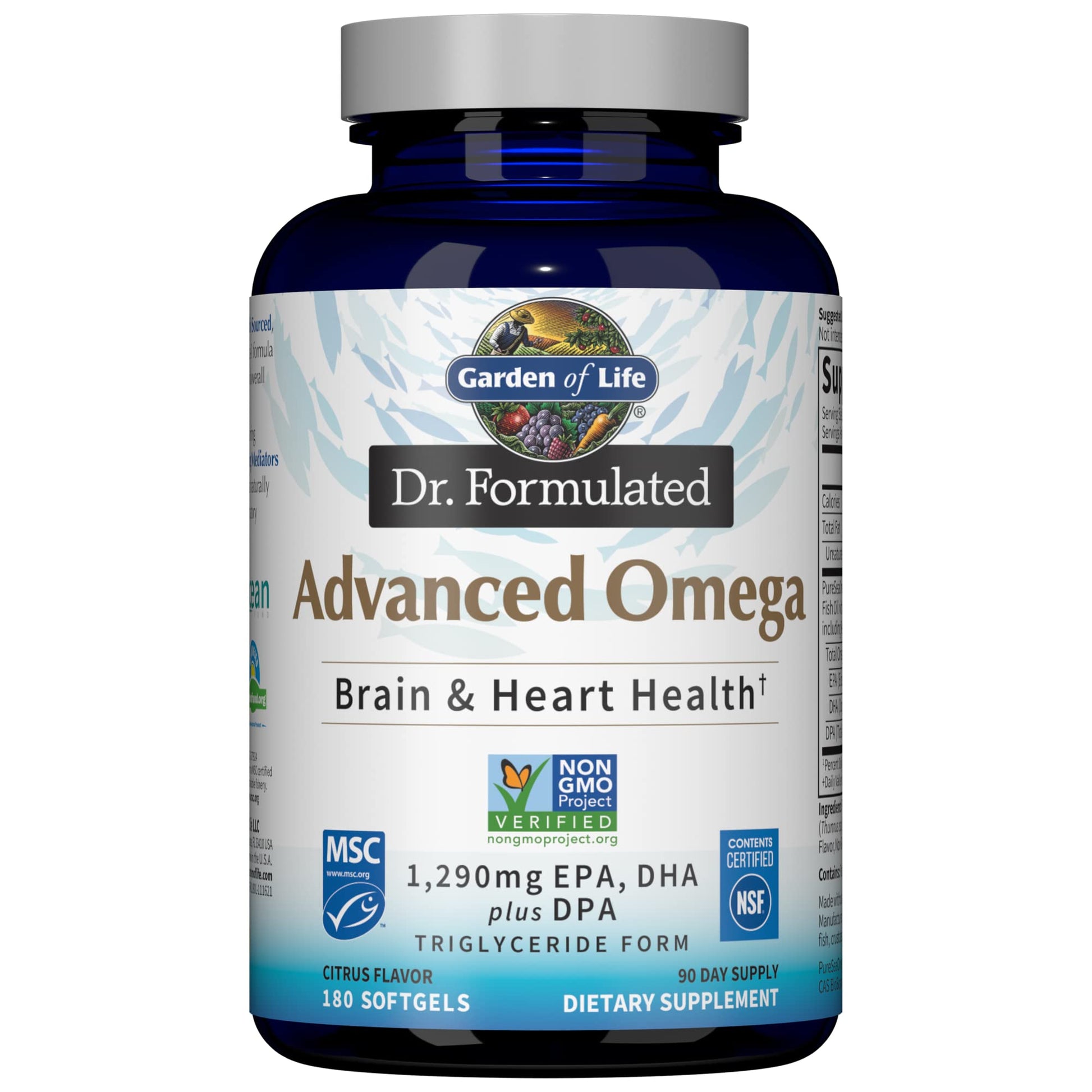 Garden of Life Dr. Formulated Advanced Omega Fish Oil Softgels 180 Count