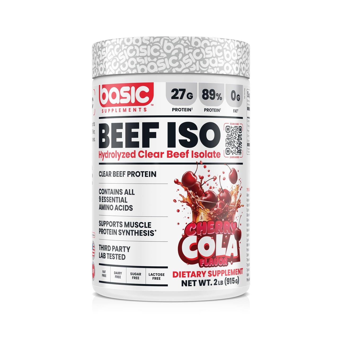 BASIC SUPPLEMENTS Hydrolyzed Clear Beef Isolate Protein Powder, 2.02 Pound (Pack of 1)