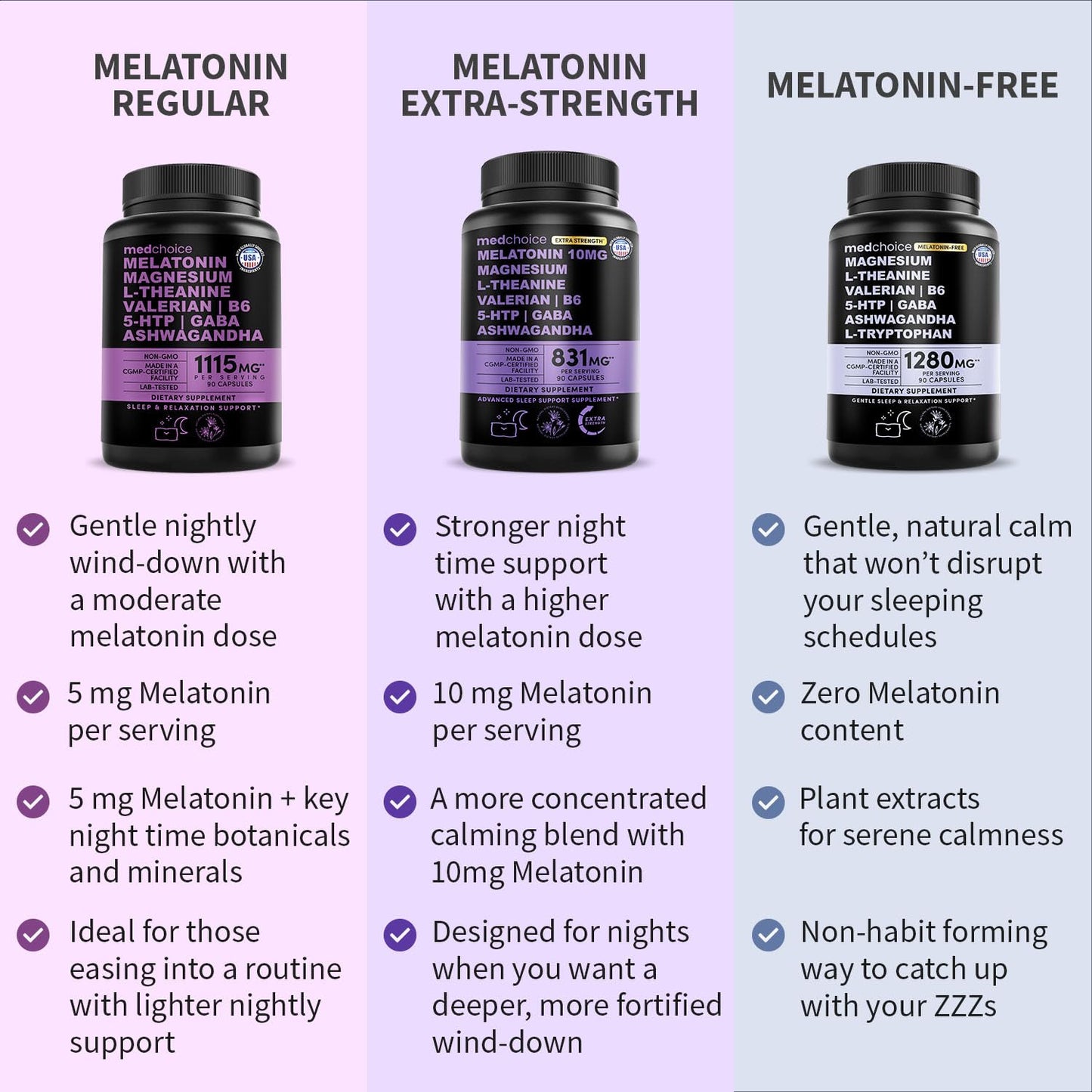 MEDCHOICE 12-in-1 Melatonin Sleep Capsules 90 Count