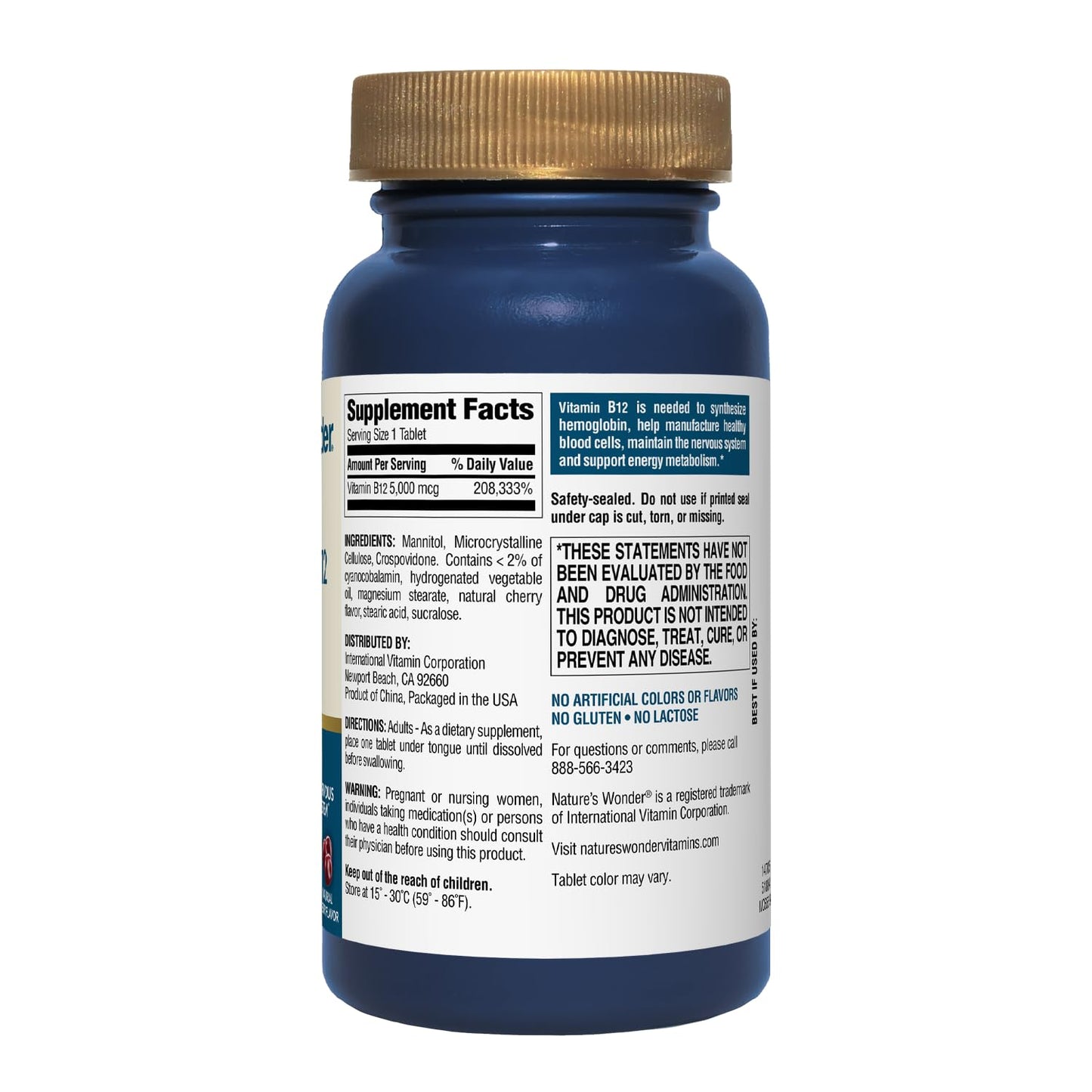 Nature's Wonder Vitamin B12 5000 mcg Quick Dissolve Softgels, 120 Count