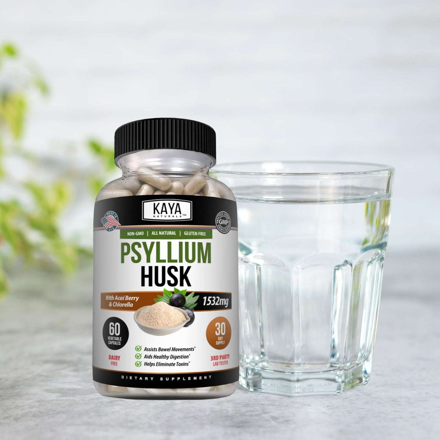 Kaya Naturals Psyllium Husk Capsules 120 Capsules