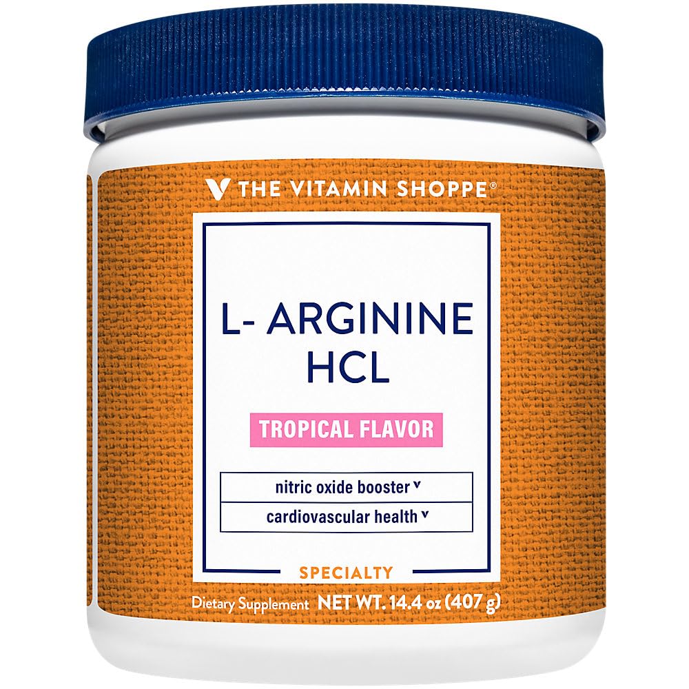 The Vitamin Shoppe L-Arginine - Nitric Oxide Production, Circulation & Exercise Performance Support Powder 14.4 Ounce