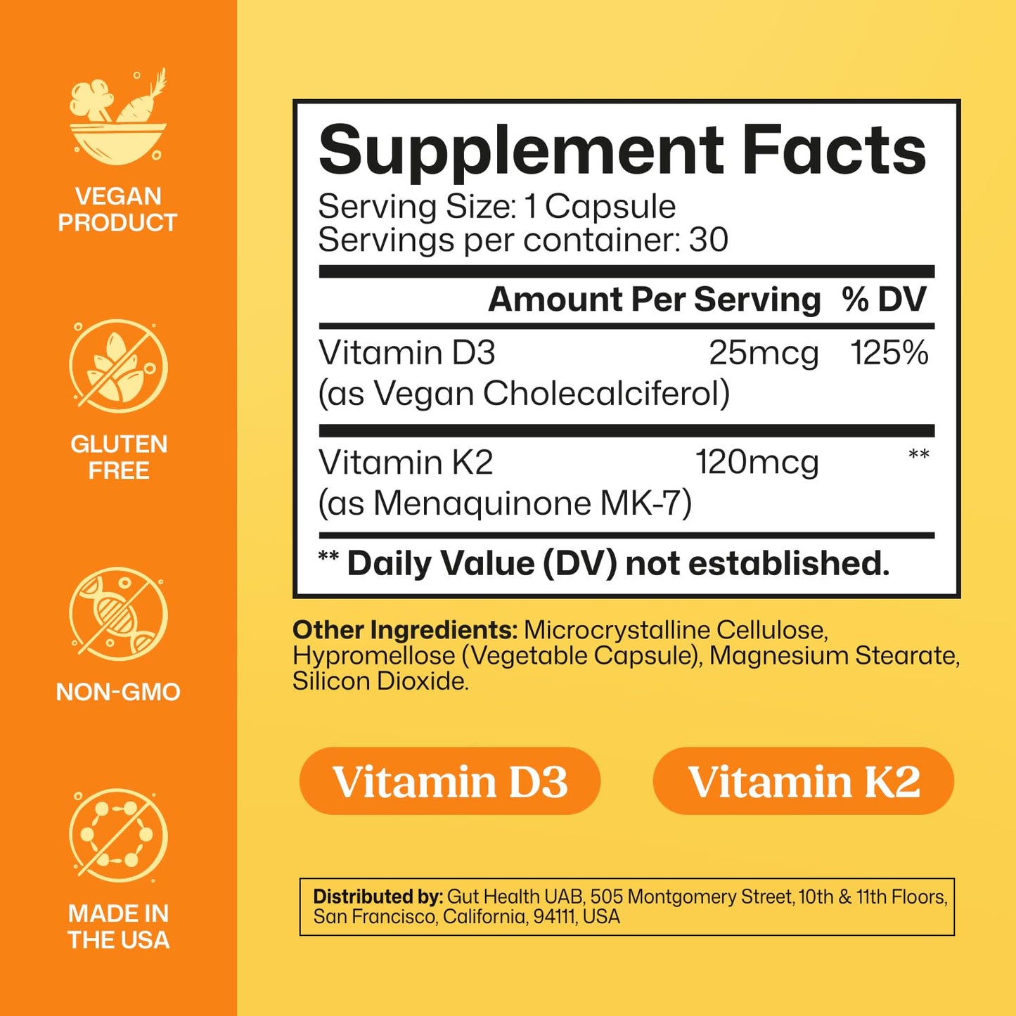 ColonBroom Vitamin D3 K2 Capsules 30 Capsules