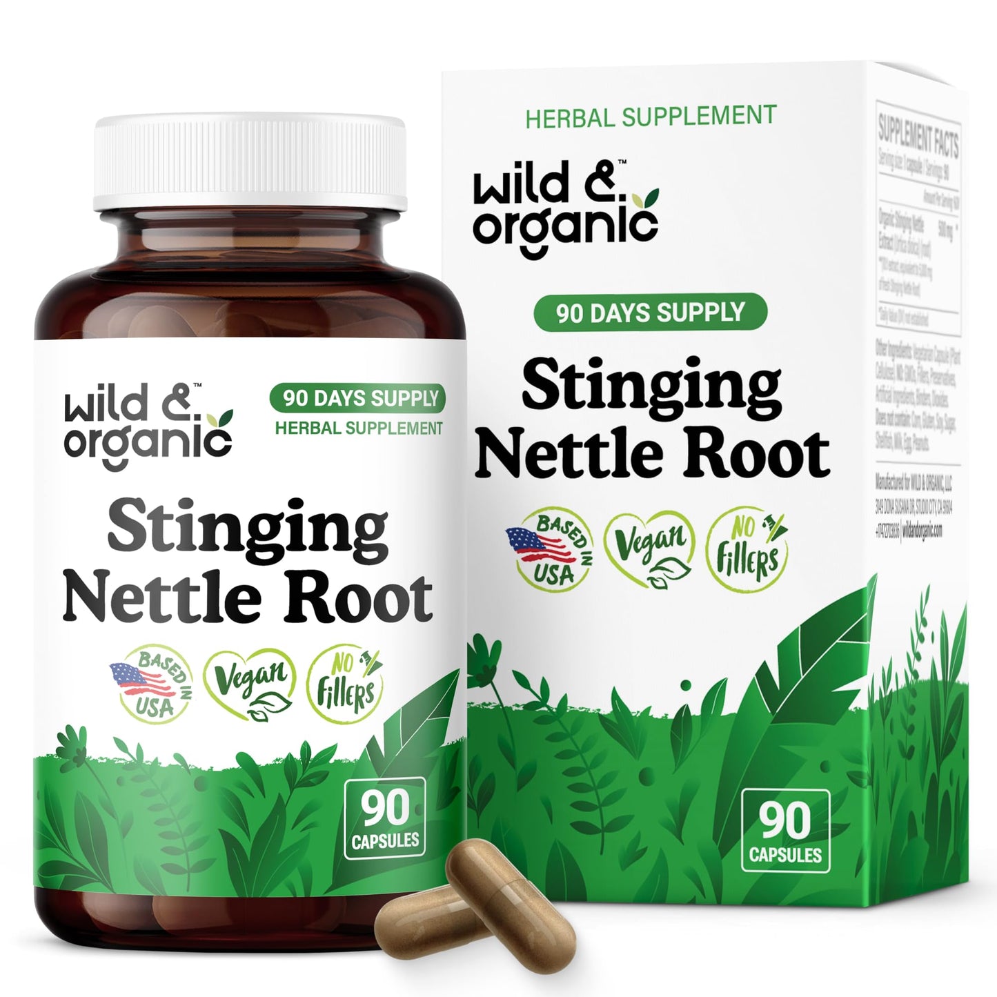 Wild & Organic Stinging Nettle Root Capsules 90 Capsules