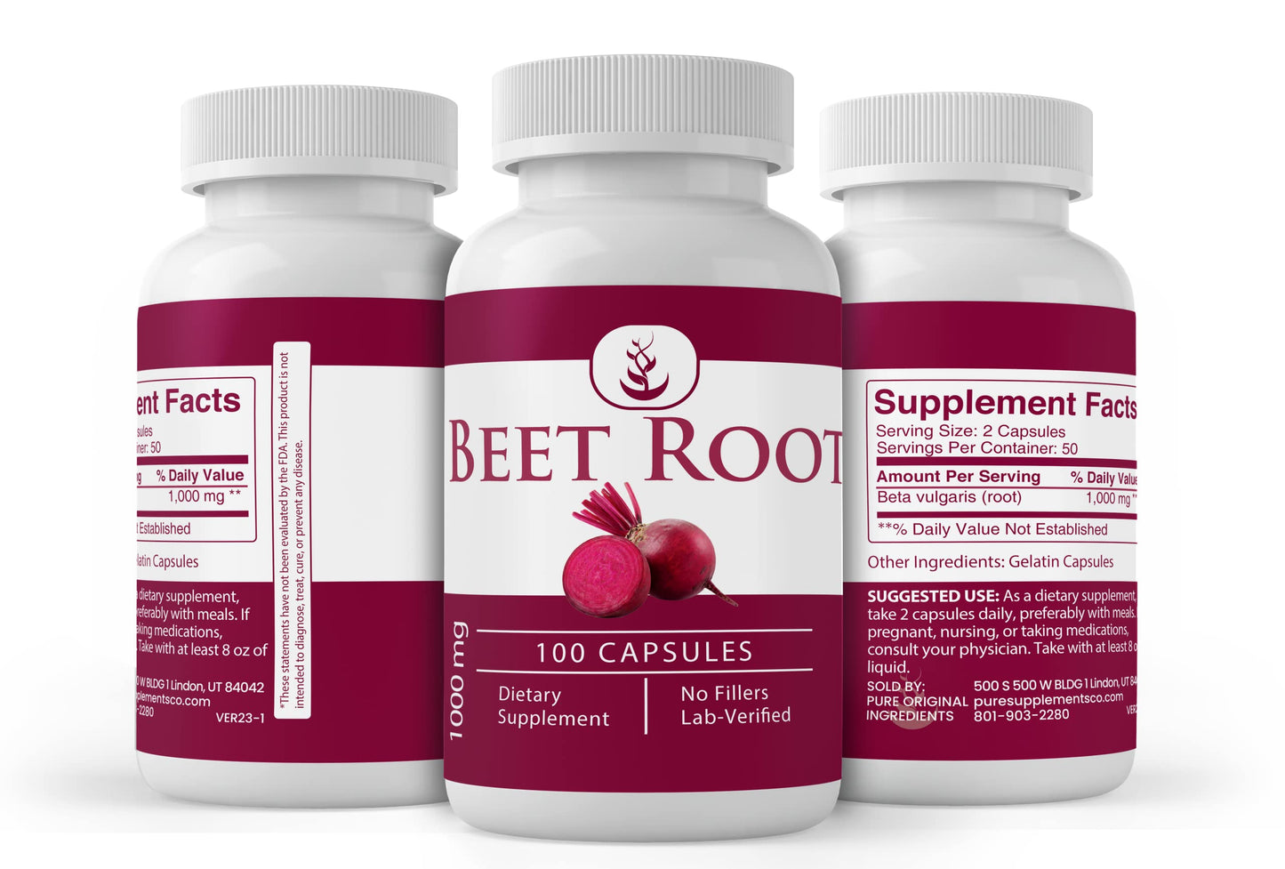PURE ORIGINAL INGREDIENTS Beet Root 200 Capsules