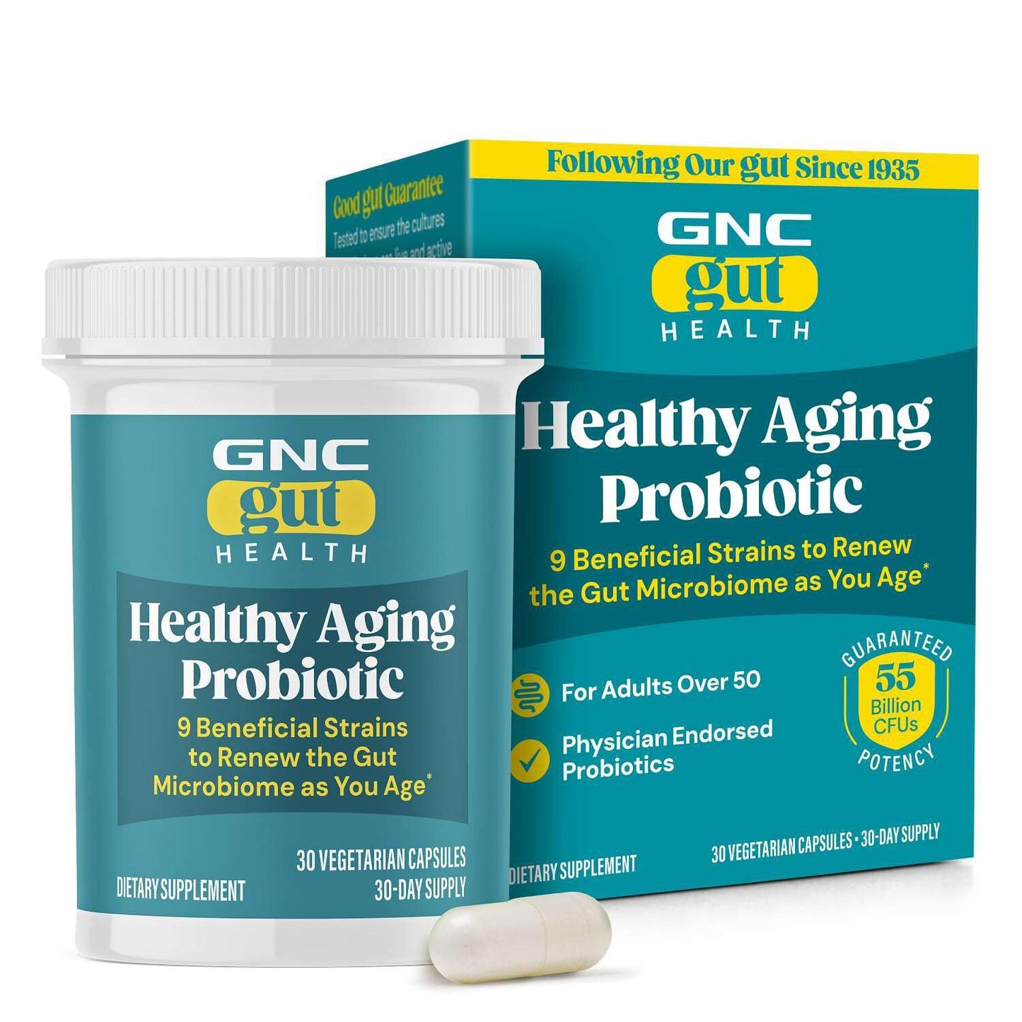 GNC Healthy Aging 55+ Probiotic, 30 Capsules
