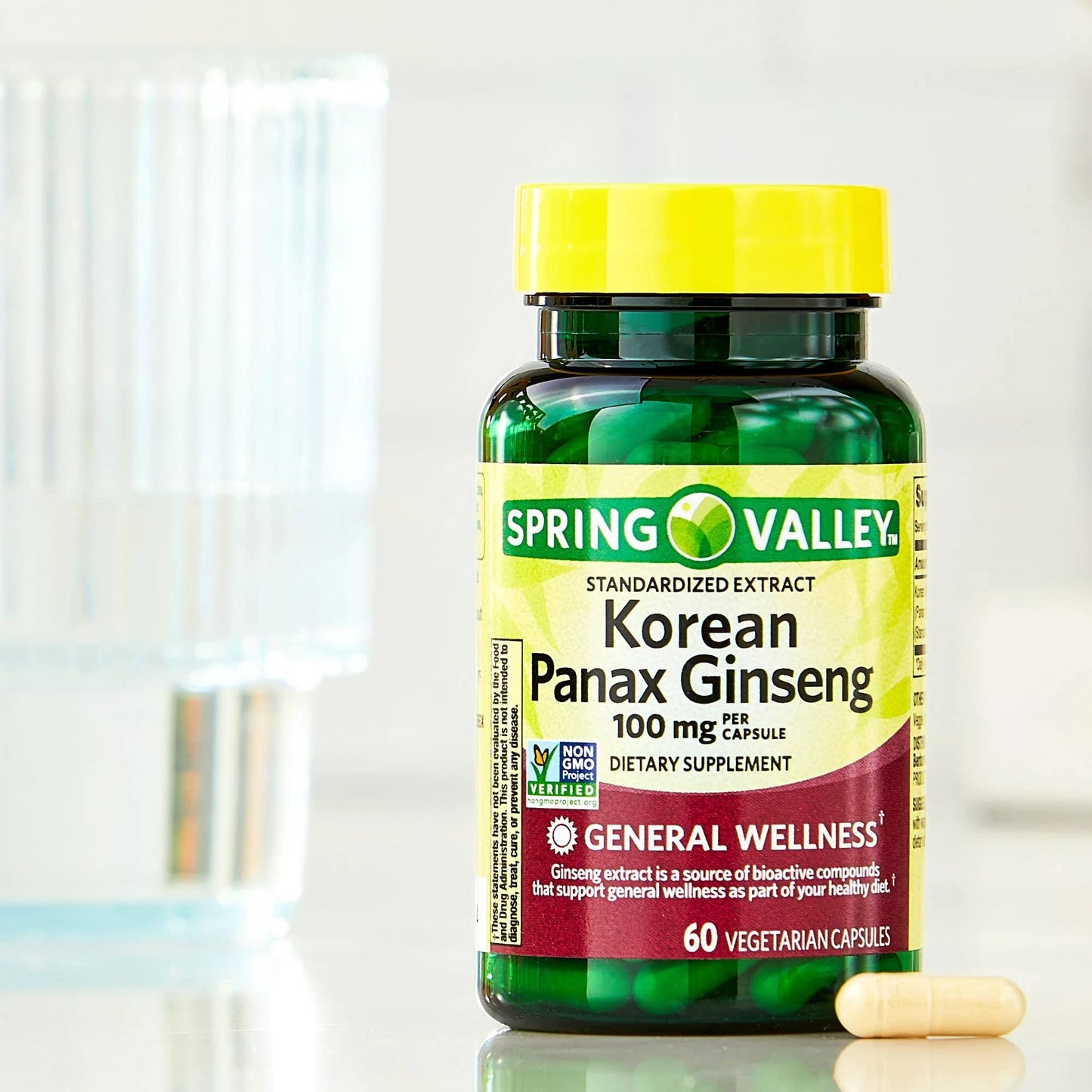 Convergence Korean Panax Ginseng 100 mg Capsules, 60 Count