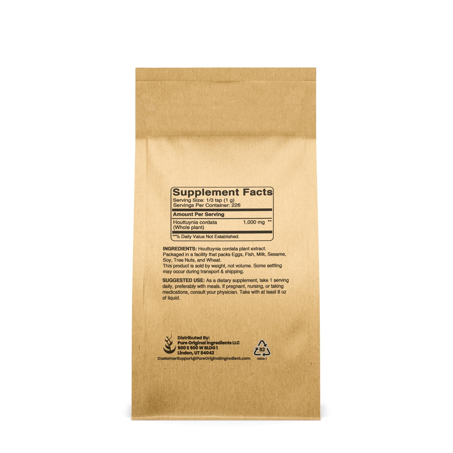 Pure Original Ingredients Houttuynia Cordata Powder 1 Count