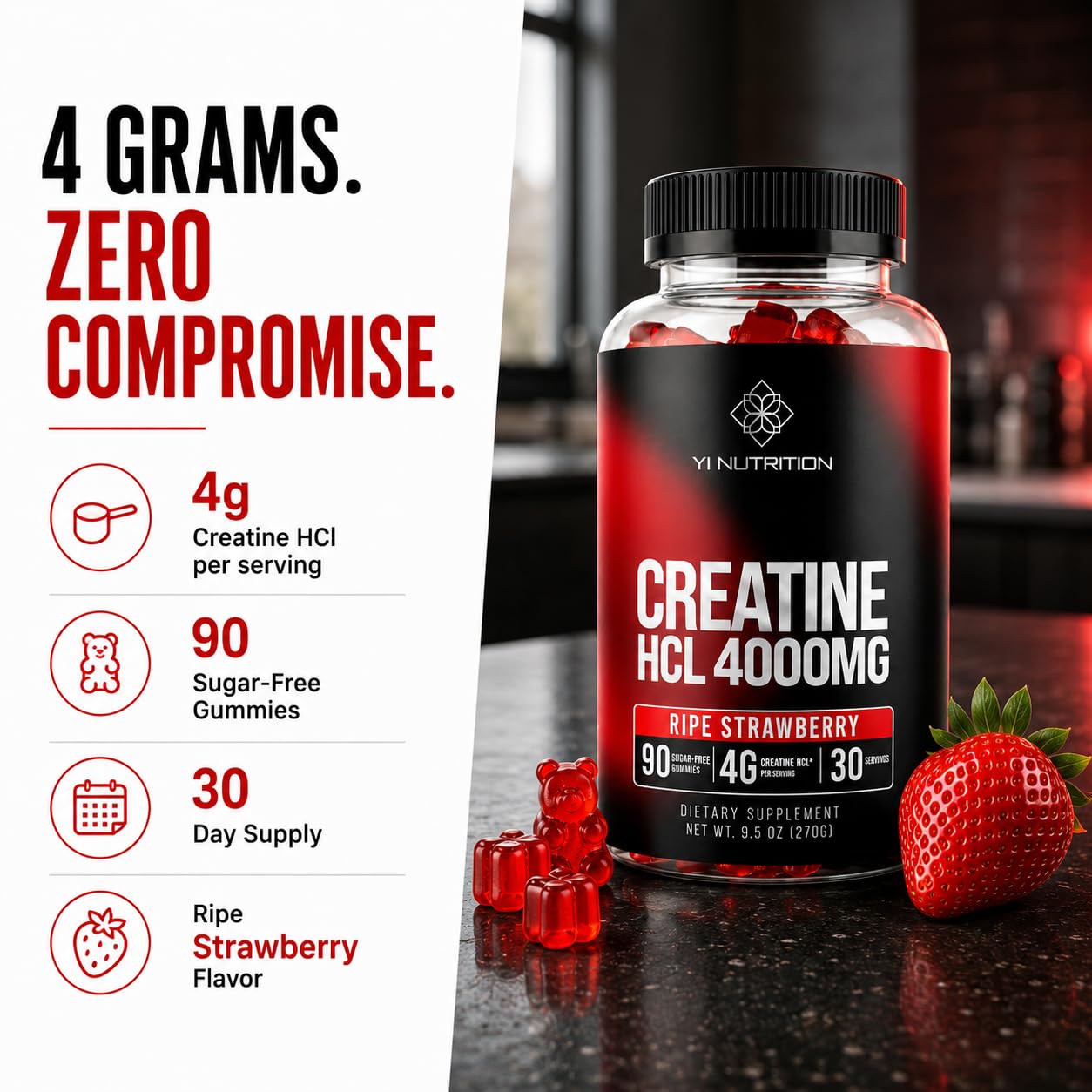 Yi Nutrition Creatine HCL Gummy 90 Count