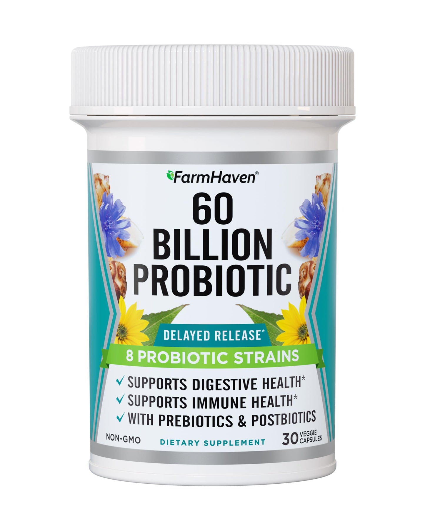FarmHaven 60 Billion CFU Probiotic (8 Strains) Capsules, 30 Count