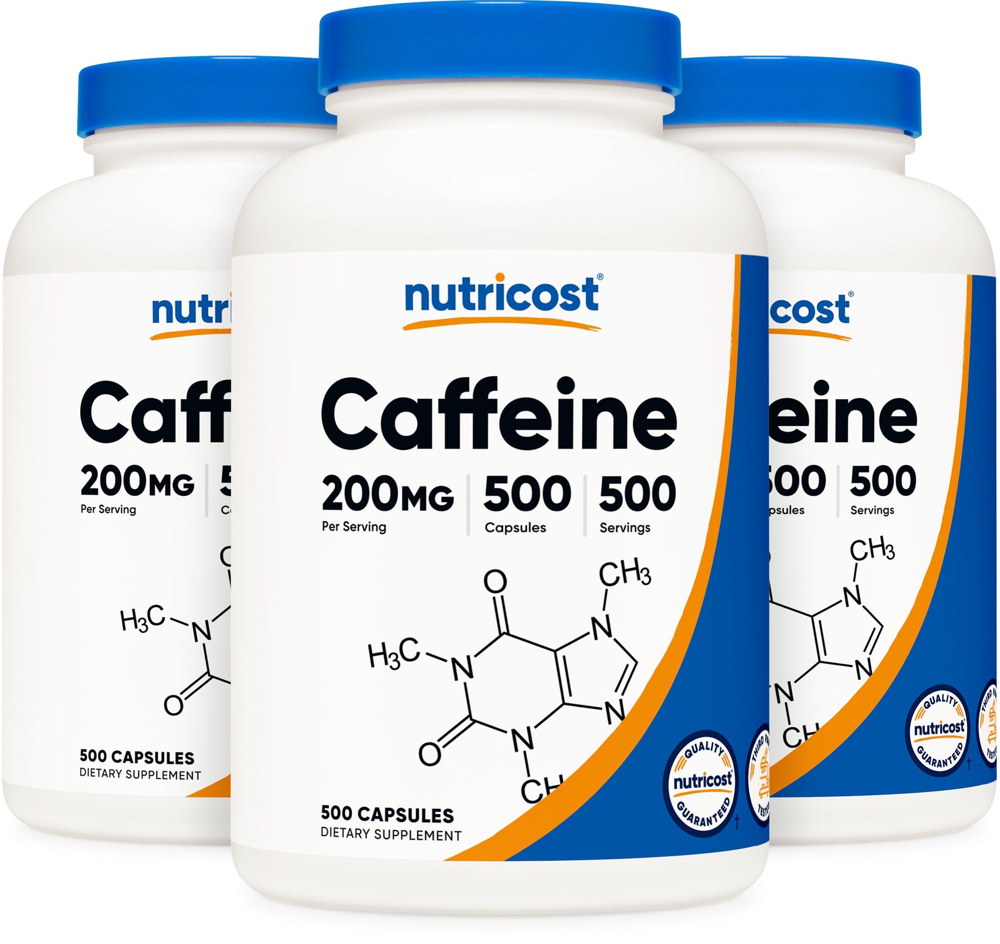 Nutricost Caffeine Pills 200mg Capsules, 1500 Capsules