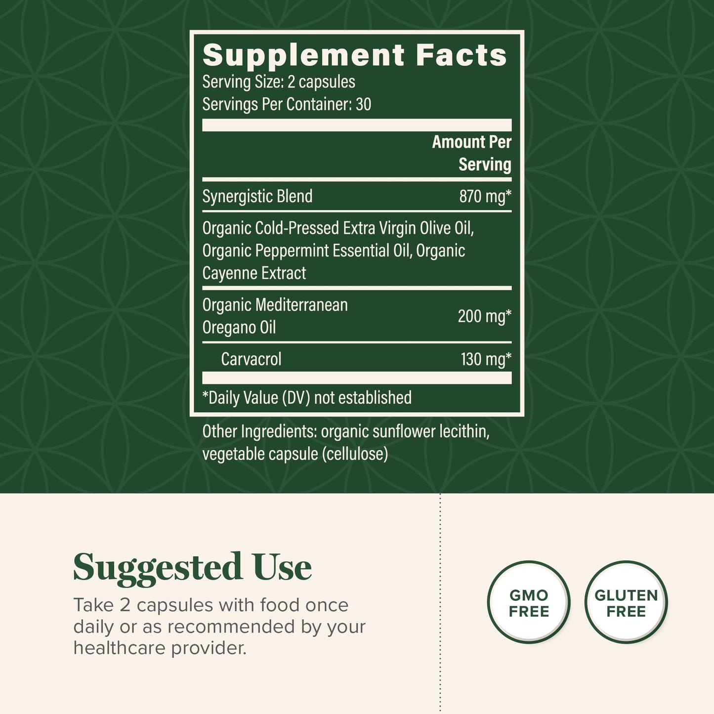 Global Healing Center Oregano Oil Capsules with Organic Ingredients & Cayenne Pepper Extract, Oregano Capsules for Immune System Support, Respiratory Health, Digestion, Gas & Gut Wellness, Capsules, 60 Count