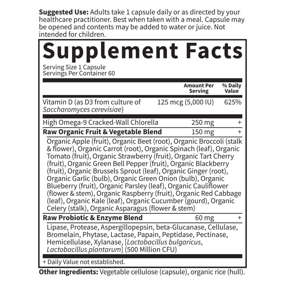 Garden of Life Vitamin D3 5000 IU Capsules 60 Count