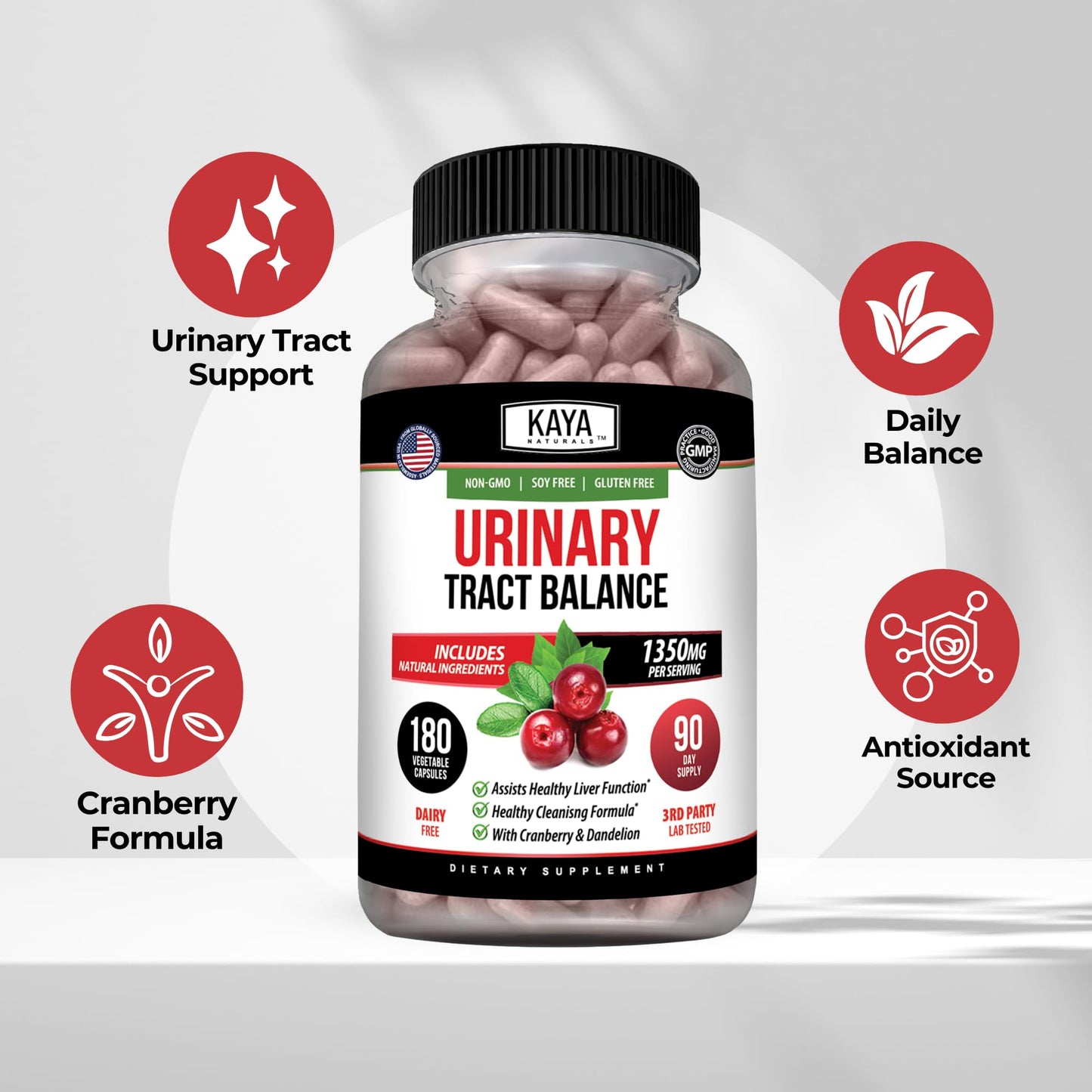 Kaya Naturals D-Mannose Capsules, 180 Capsules