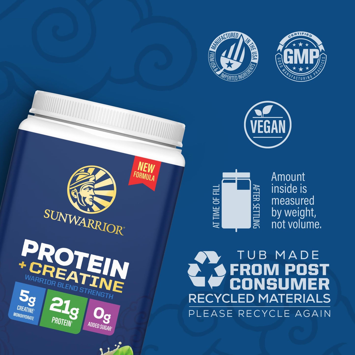 Sunwarrior Warrior Blend Strength Plant-Based Protein Powder, 31.7 Servings