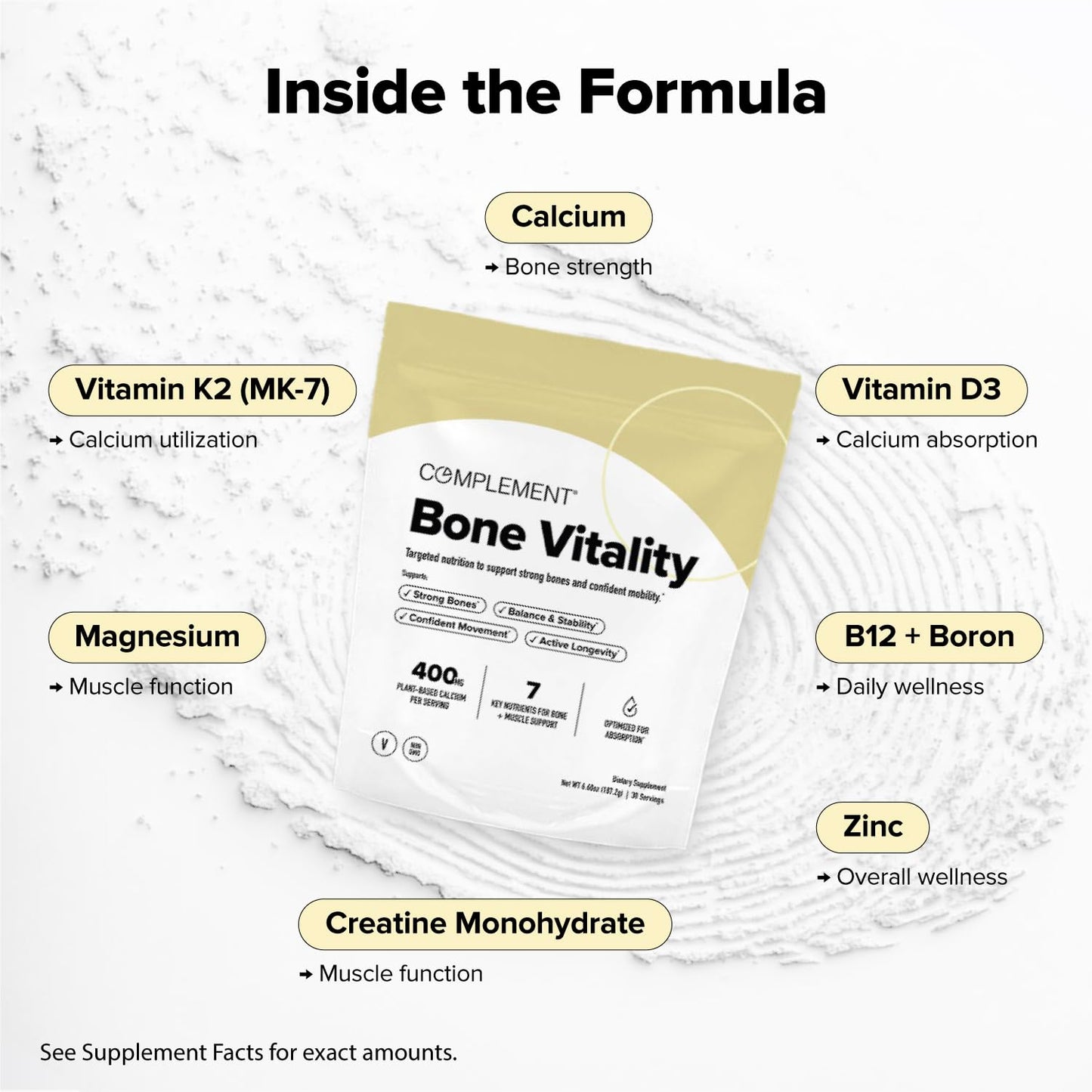 Complement Bone Vitality Supplement Powder 12 oz