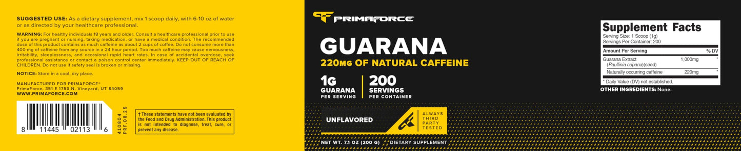 Primaforce Guarana Powder 7 Ounce