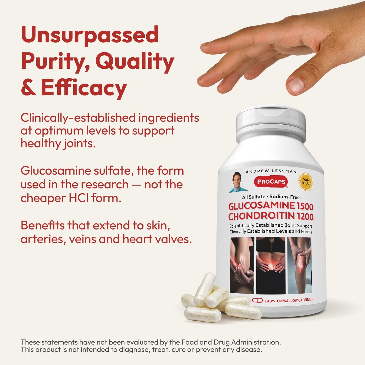 ANDREW LESSMAN Glucosamine 1500 Chondroitin 1200-150 Capsules, 150 Count