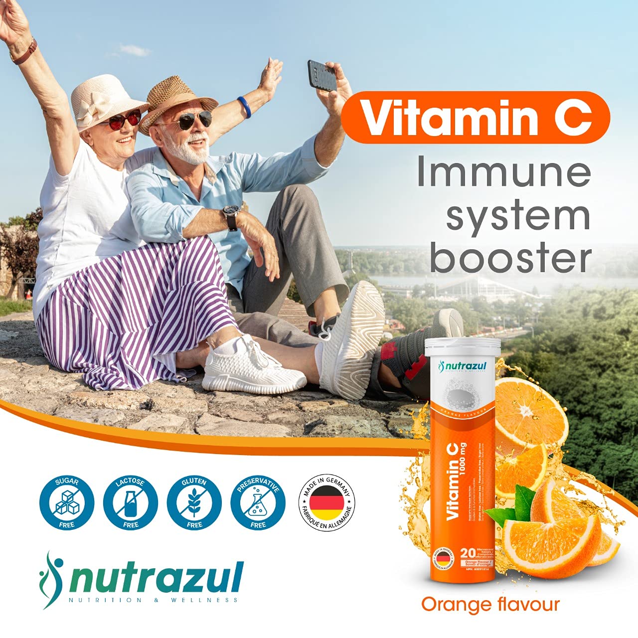 nutrazul Vitamin C 1000mg Effervescent Tablets, 20 Count