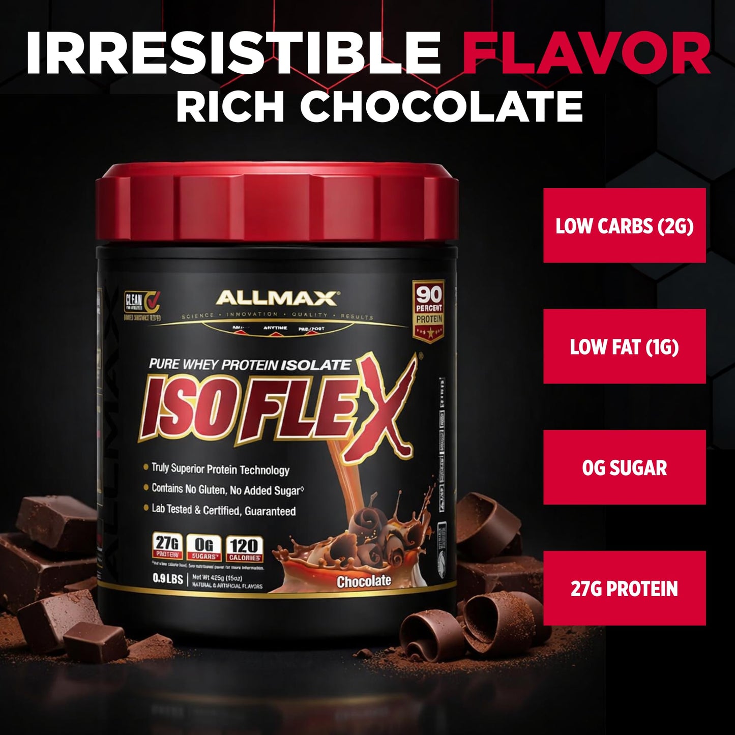 ALLMAX ISOFLEX Pure Whey Isolate Protein Powder 16 Servings