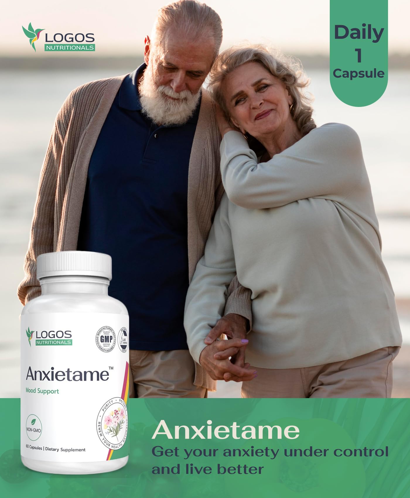 logos nutritionals Anxietame L-Theanine Capsule 60 Capsules