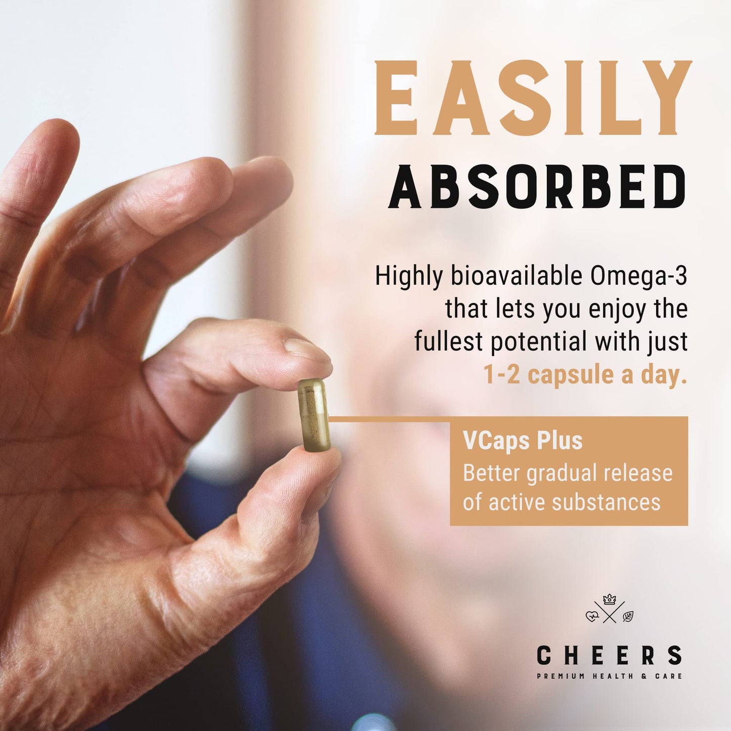 CHEERS Omega-3 Supplement Capsules, 90 Capsules