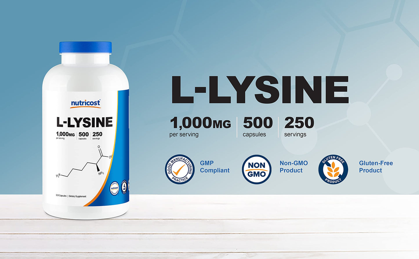 Nutricost L-Lysine (1000mg) 500 Capsules