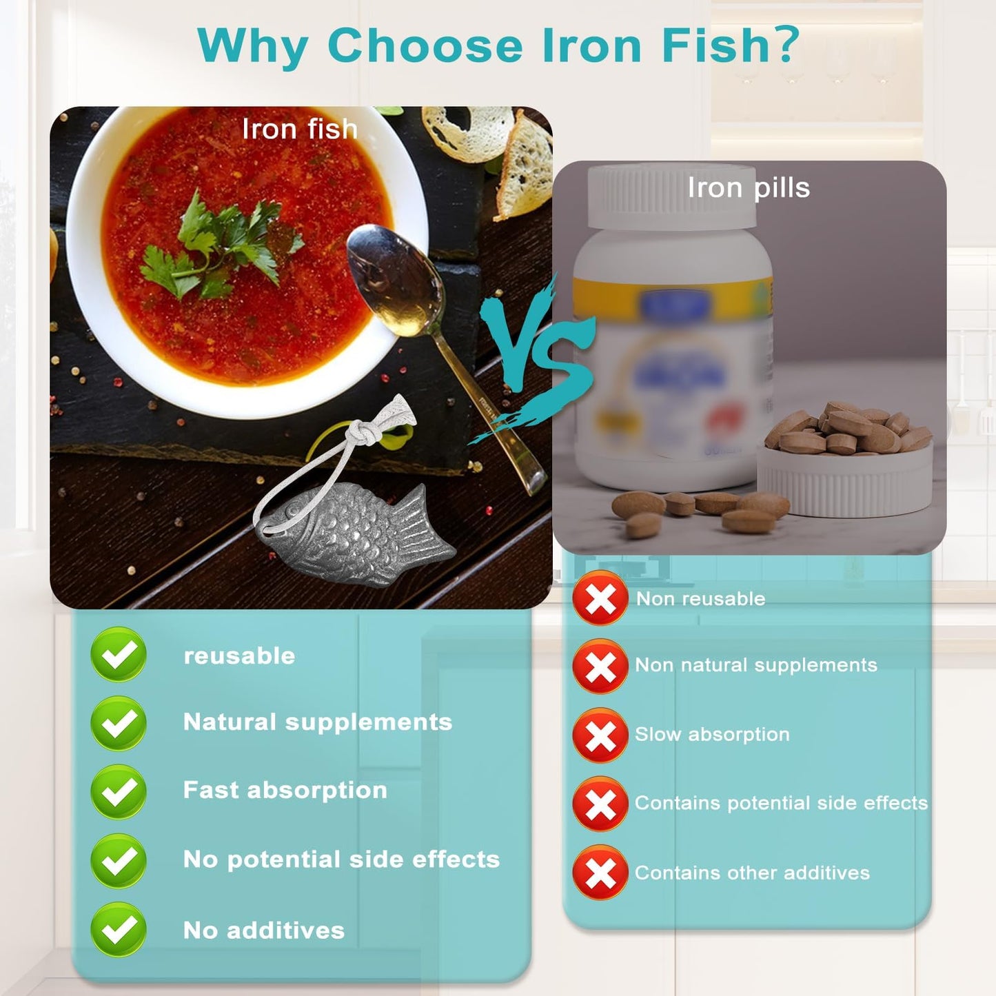 AOzT Fish Shaped Cast Iron Simmering Tools Tablet 1