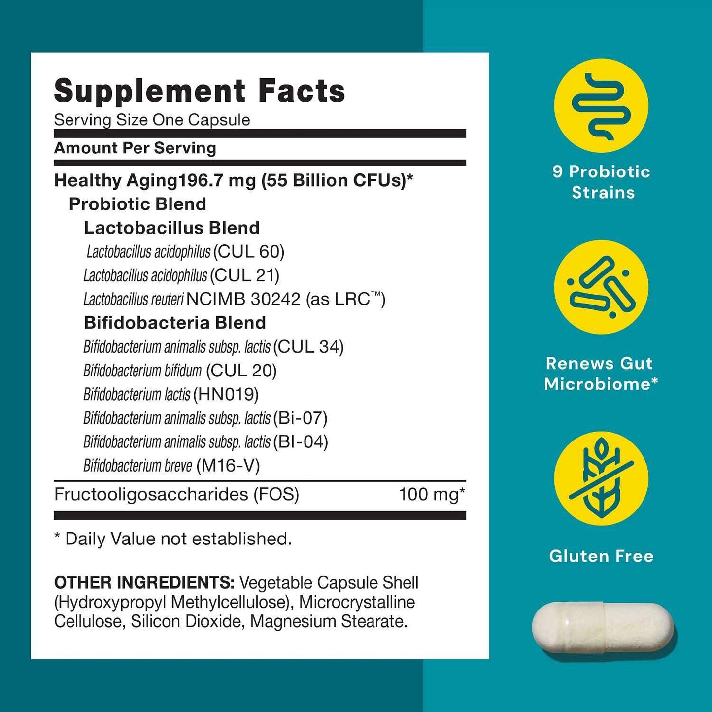 GNC Healthy Aging 55+ Probiotic, 30 Capsules