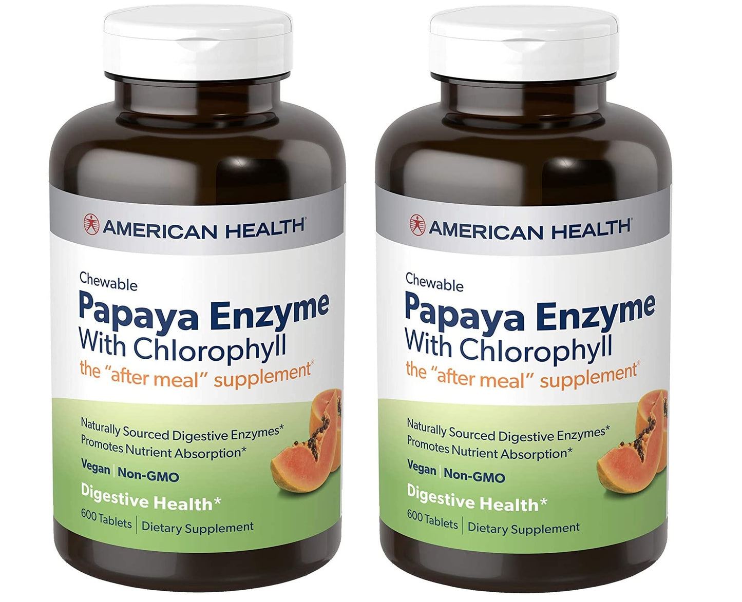 American Health Papaya Enzyme with Chlorophyll Tablets - 1200 Tablets