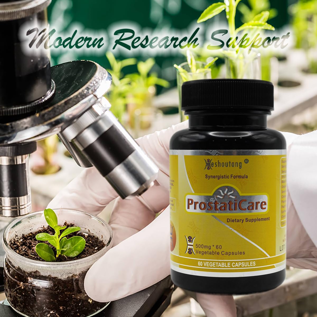 Heshoutang ProstatiCare Market Proven Herbal Prostate Optimizer for Overall Wellness of Prostate Urinary System Cleaner Capsule 60 Count