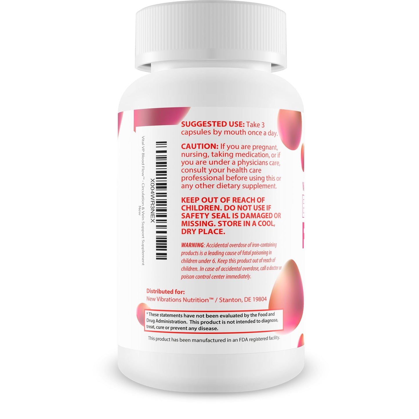 New Vibrations Nutrition Vital VP Blood Flow Supplement Capsule 90 Count