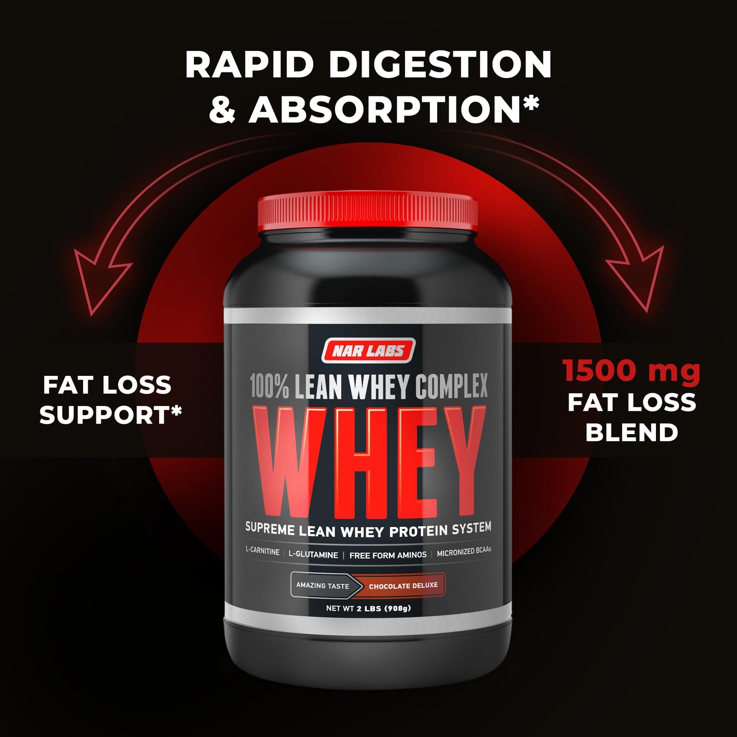 NAR LABS 100% Lean Whey Complex Whey Protein Powder, 32 Servings