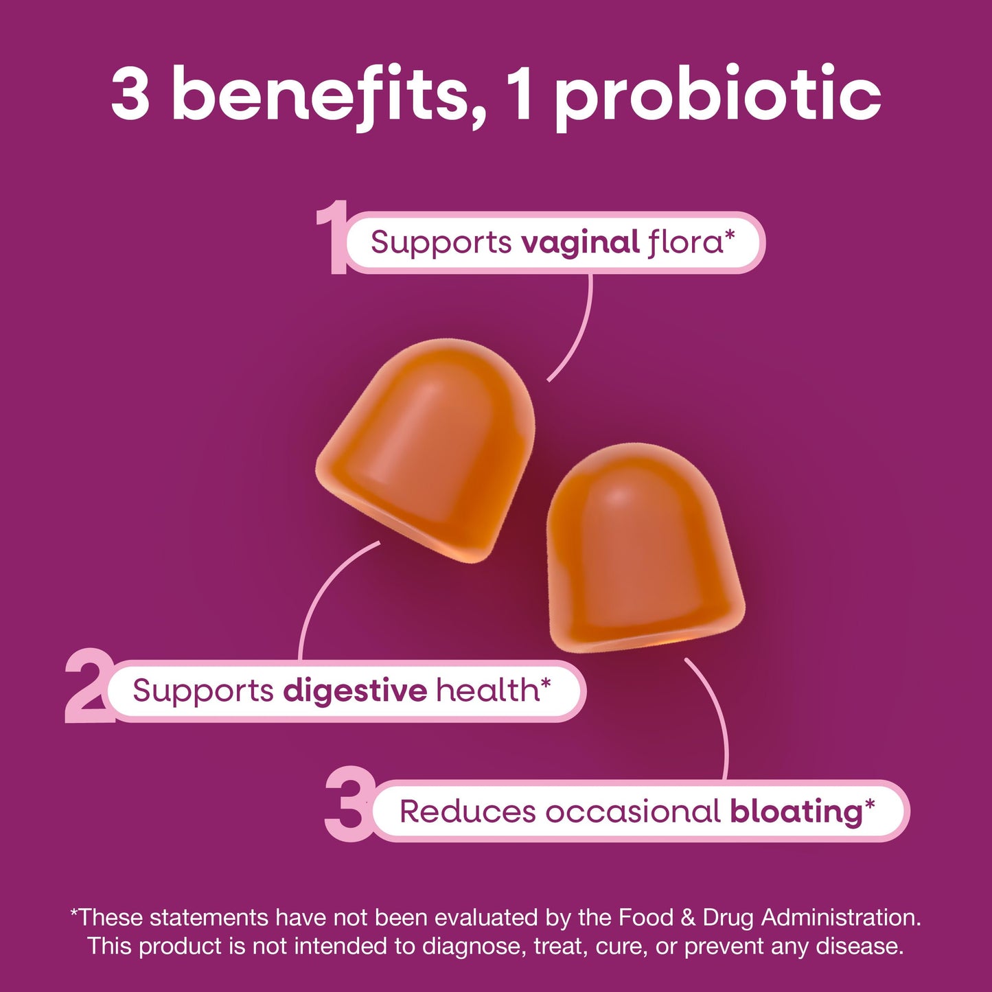 Nature's Way Pearls Probiotic Women's Gummy 3-in-1 60 Count