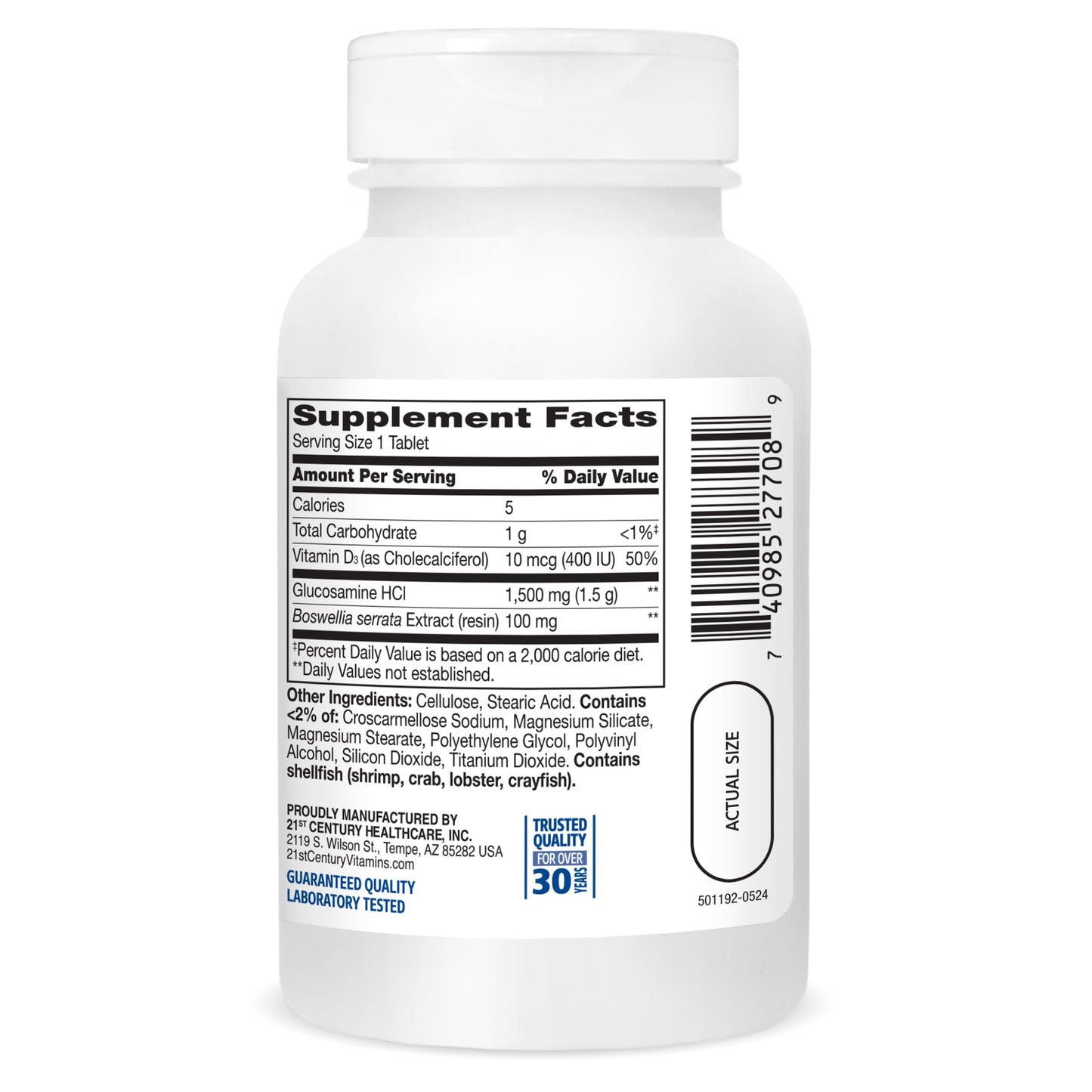 21st Century Glucosamine Daily Complex Plus D Tablets, 60 Count