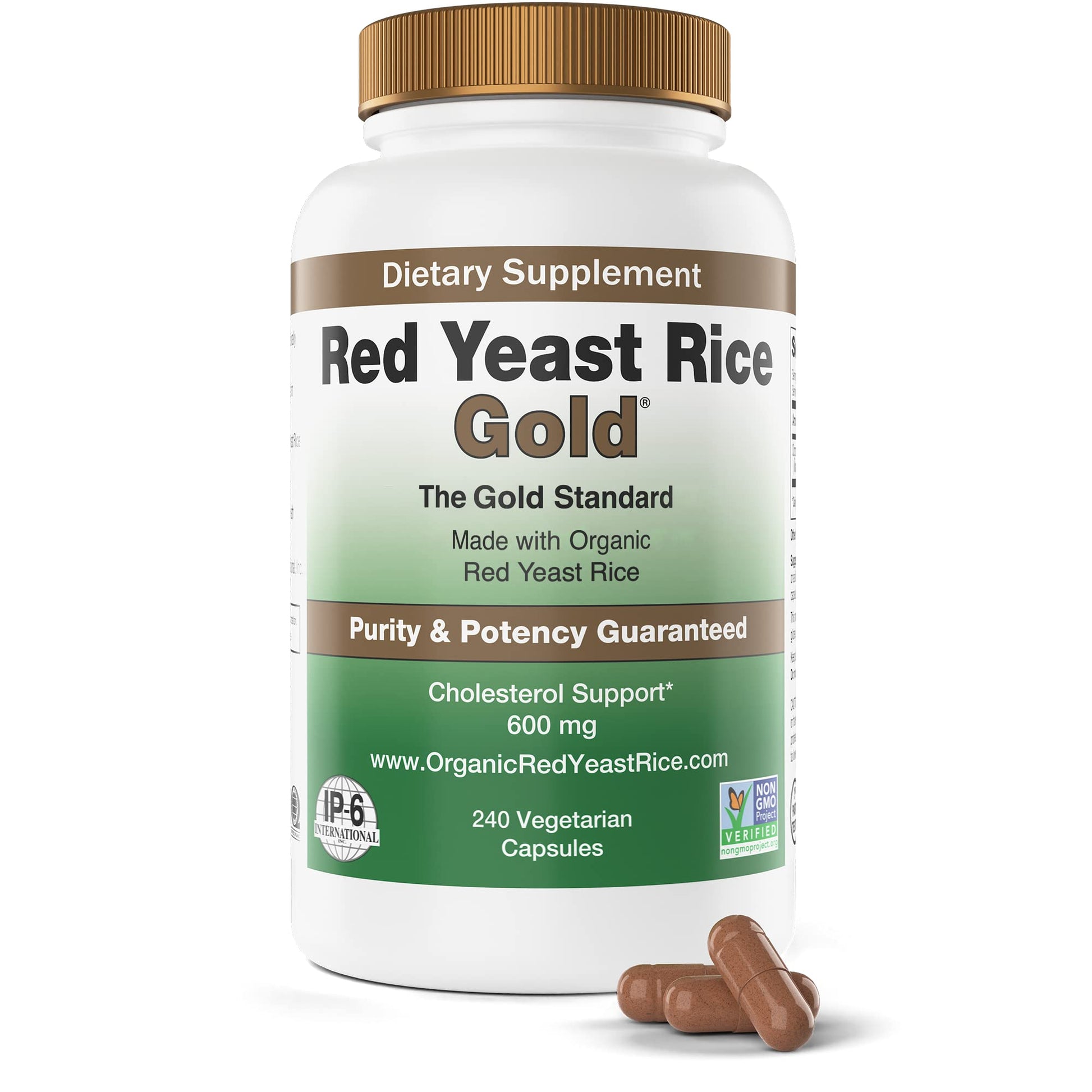 Red Yeast Rice Gold Devicare 1200 mg per 2-Capsule Serving - Organic Supplement for Daily Wellness, 240 Capsules