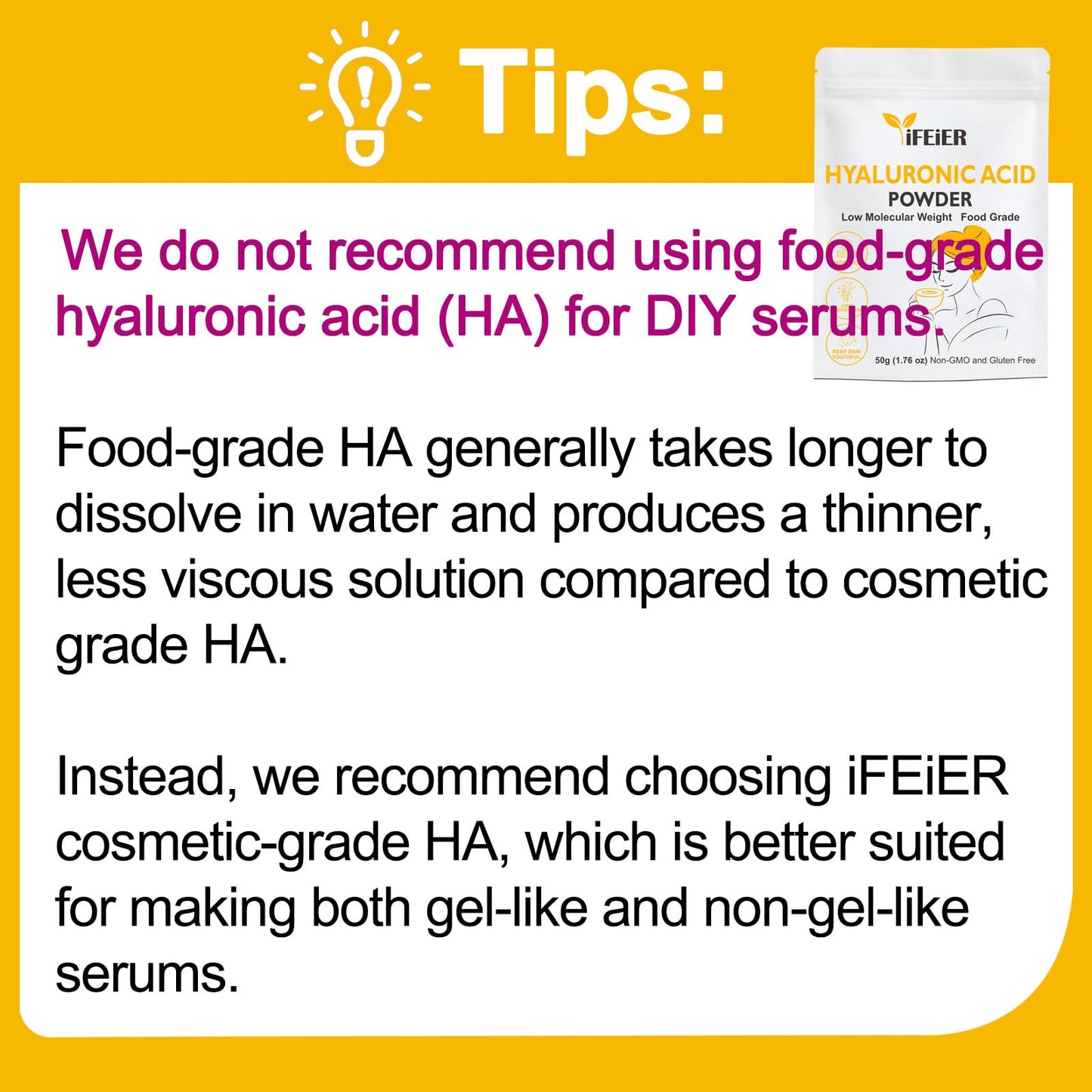 iFEiER Hyaluronic Acid Powder 1.67 oz