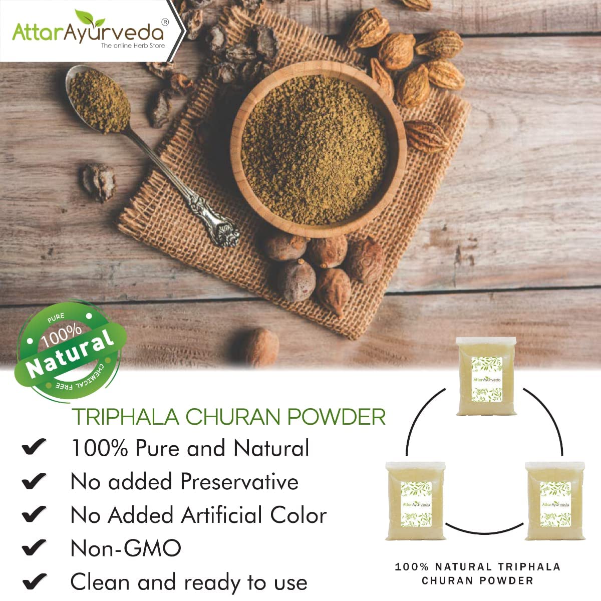 Metrol Triphala Churan Powder 24.69 Ounce