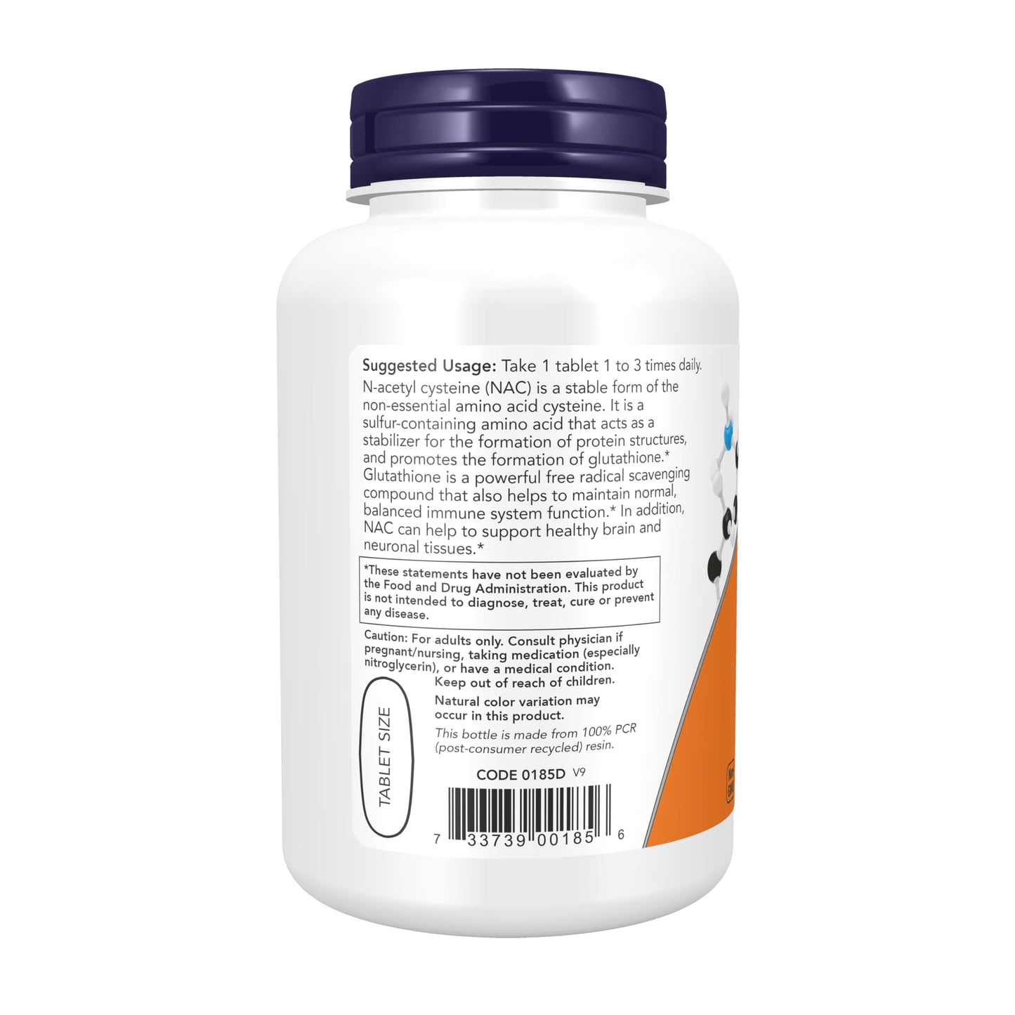 NOW Foods NAC (N-Acetyl-Cysteine) 1000 mg Free Radical Protection, 120 Tablets