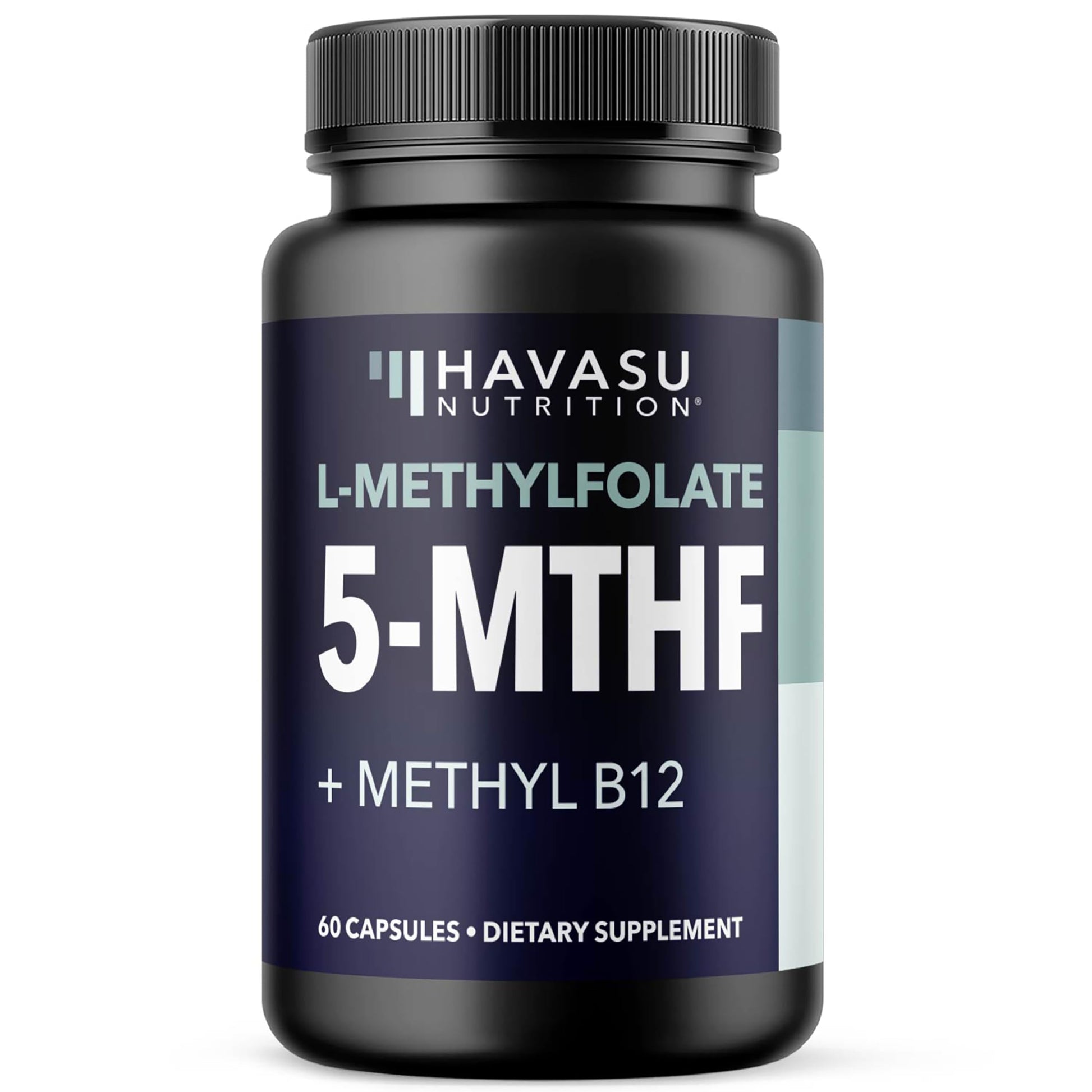 HAVASU NUTRITION L-MethylFolate 15 Mg Plus Methyl B12, High Strength 5 MTHF, 60 Capsules